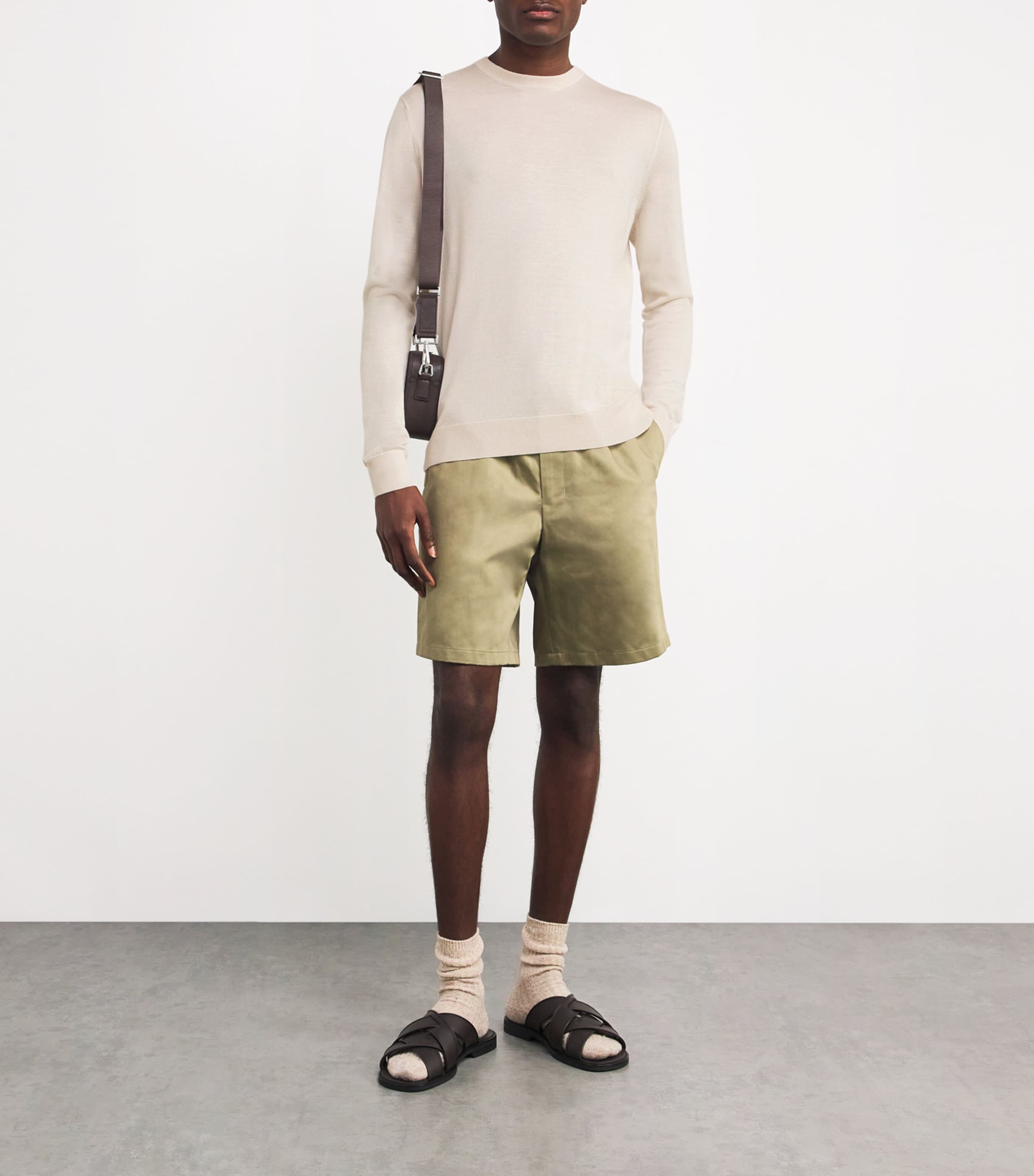 Cashmere-Silk Crew-Neck Sweater 80210 LIGHT PINK Image 2