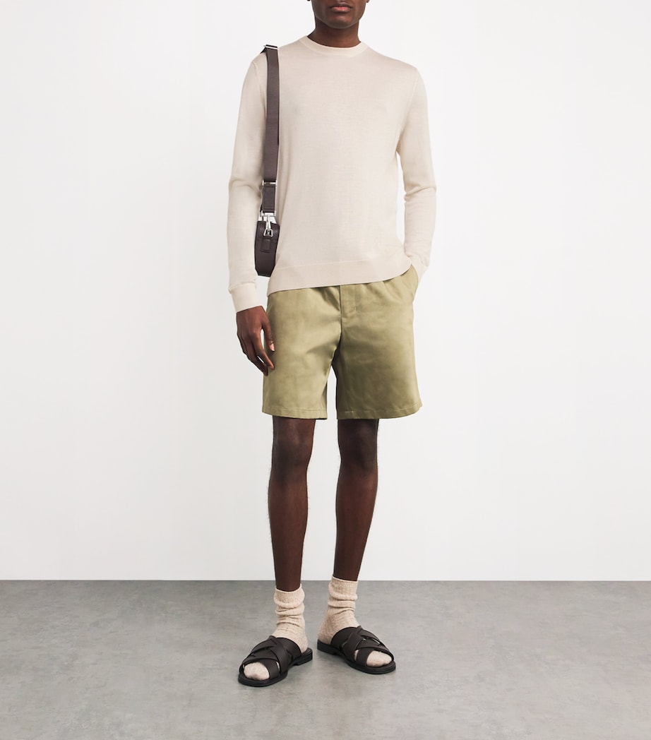 Cashmere-Silk Crew-Neck Sweater 80210 LIGHT PINK Image 2