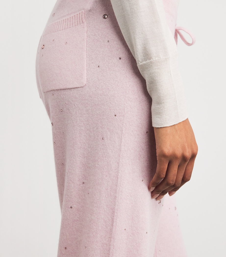 Cashmere Crystal-Embellished Sweatpants PINK SORBET/VIN Image 6
