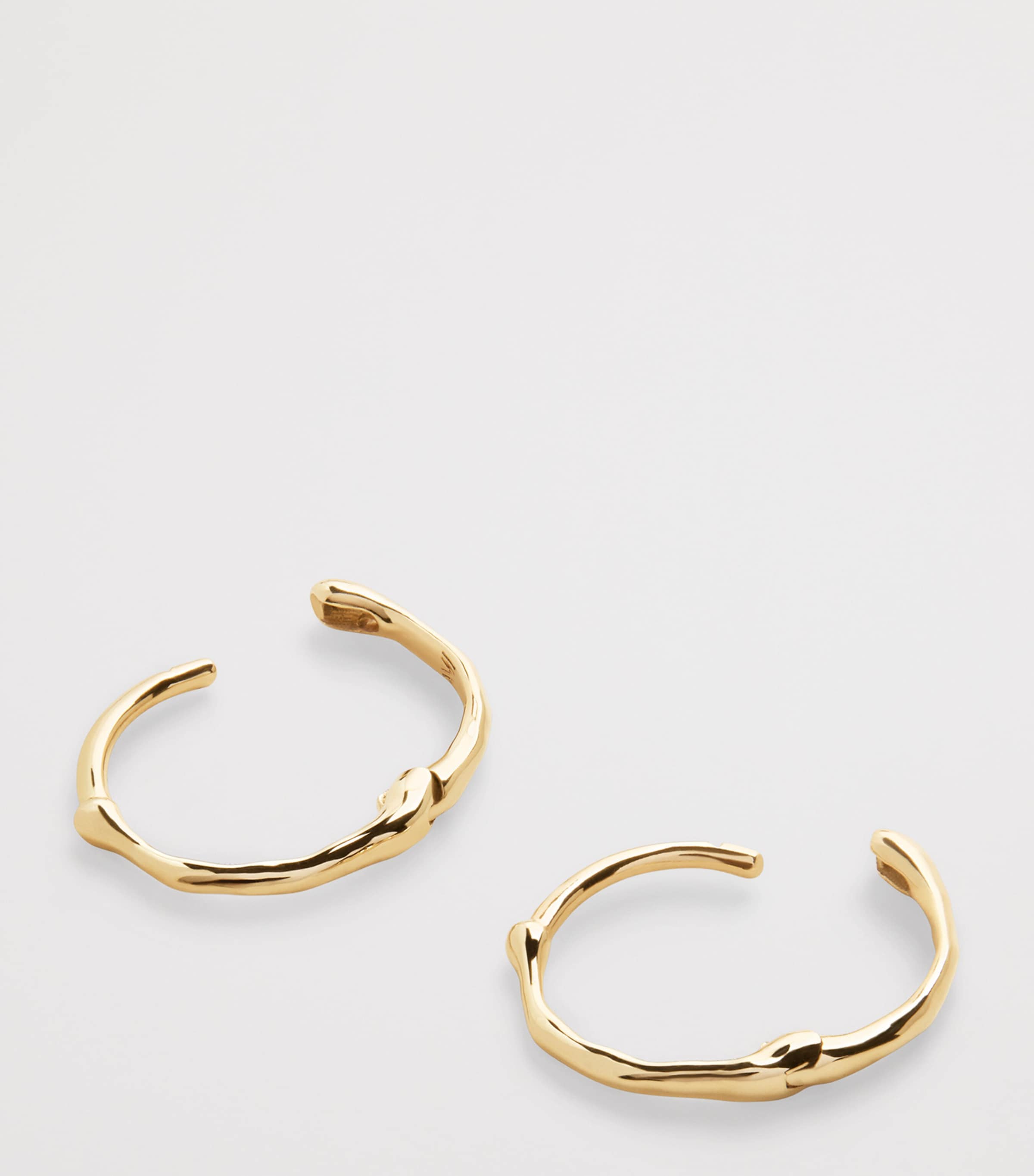 Mini Yellow Gold Siren Hoop Earrings 14K SOLID GOLD Image 3