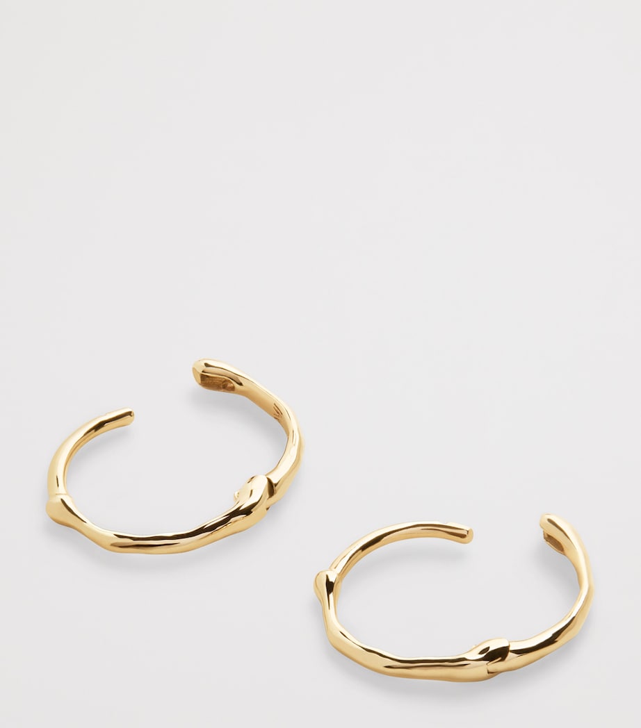 Mini Yellow Gold Siren Hoop Earrings 14K SOLID GOLD Image 3