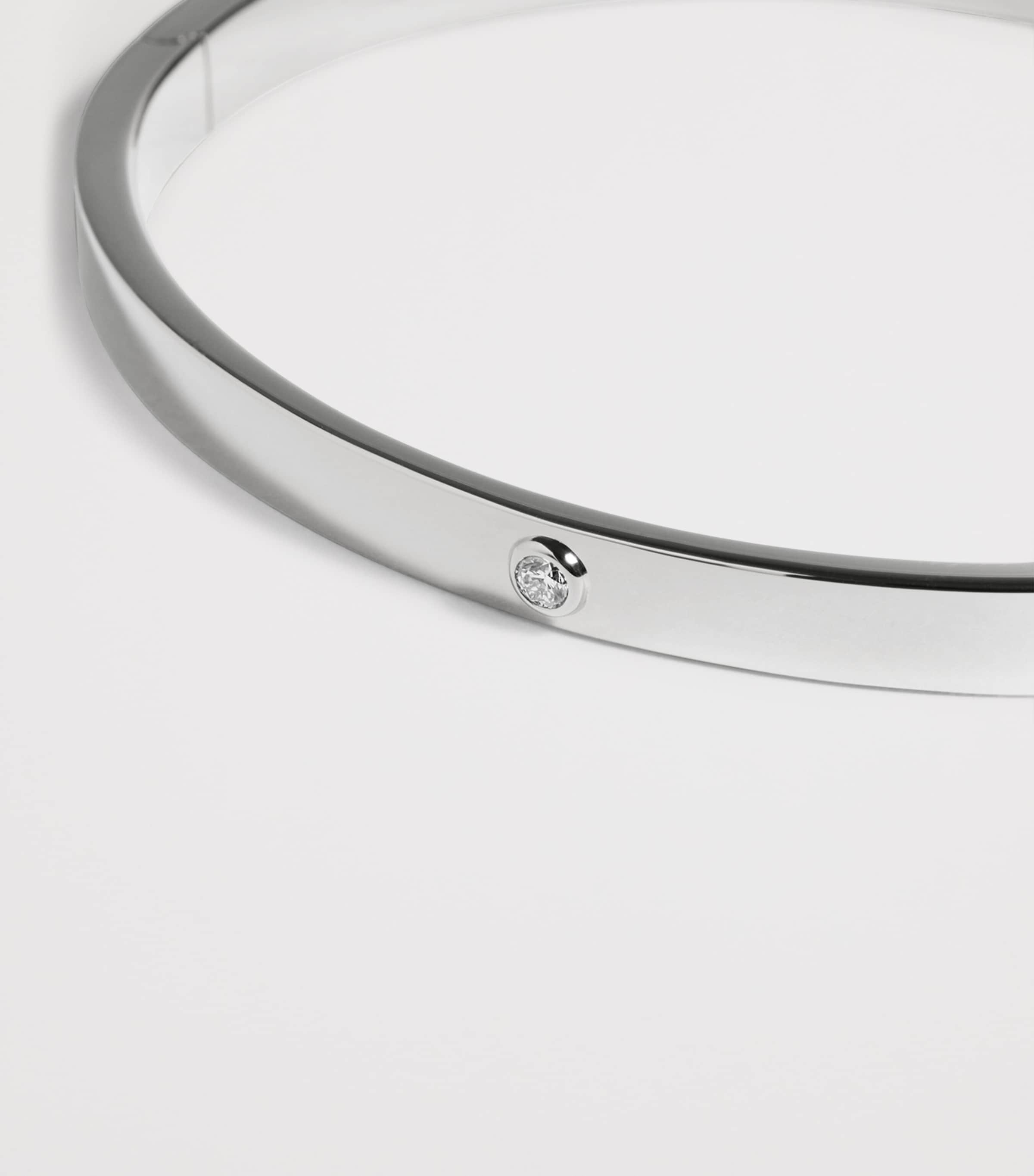 Monica Vinader Sterling Silver and Diamond Essentials Bangle Sterling Silver Image 3