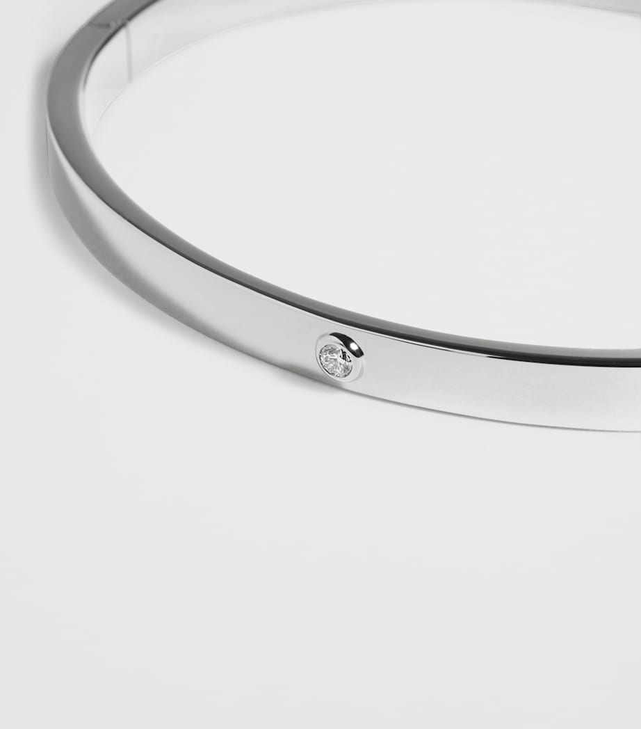 Monica Vinader Sterling Silver and Diamond Essentials Bangle Sterling Silver Image 3