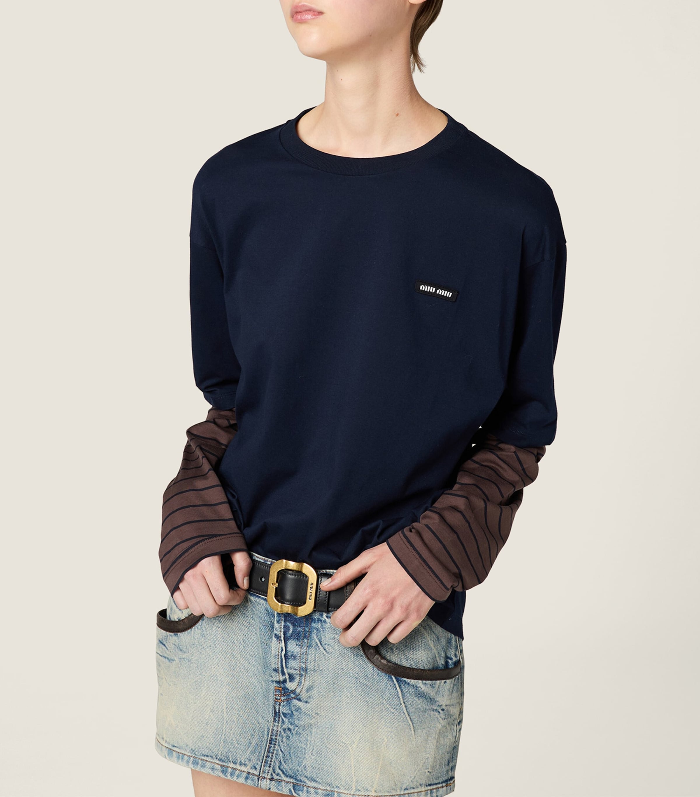 Cotton Long-Sleeve T-Shirt F057W Image 4