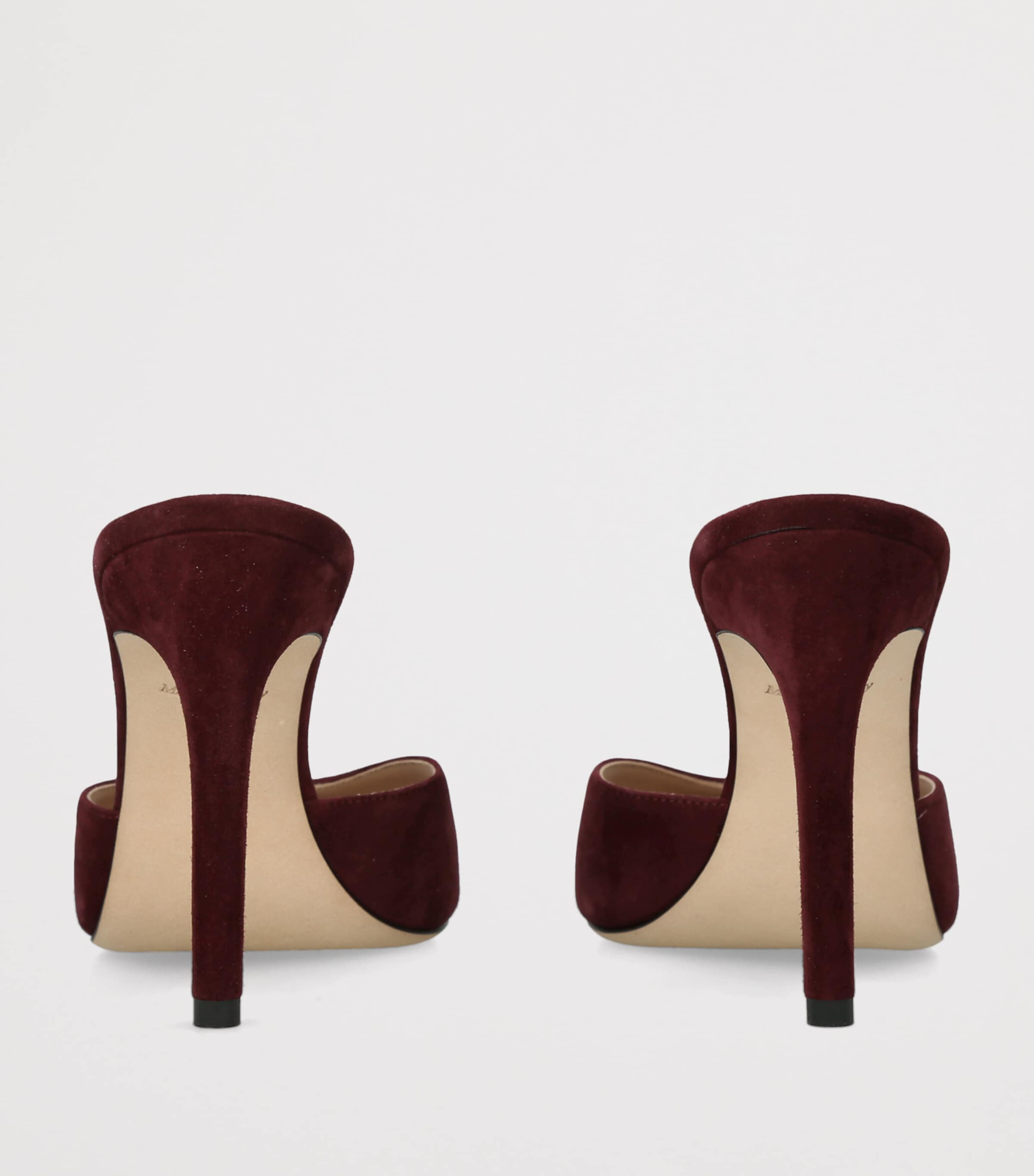 Victoria Beckham Suede Harlow Heeled Mules 100 Wine Image 4