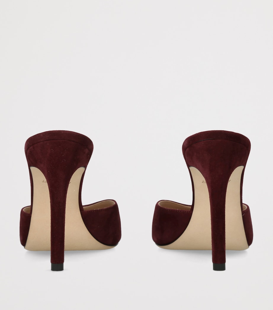 Victoria Beckham Suede Harlow Heeled Mules 100 Wine Image 4