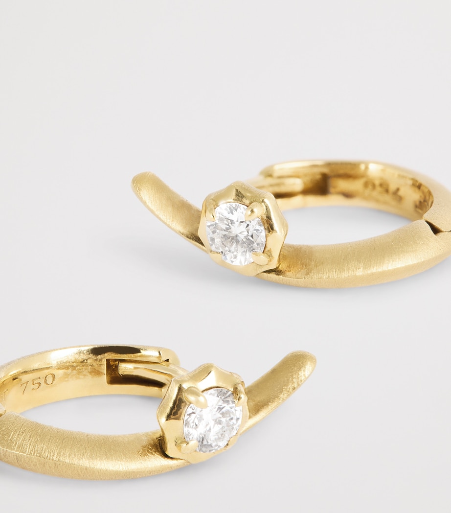 Yellow Gold and Diamond Alchemy Curve Huggie Earrings YELLOW GOLD Image 5