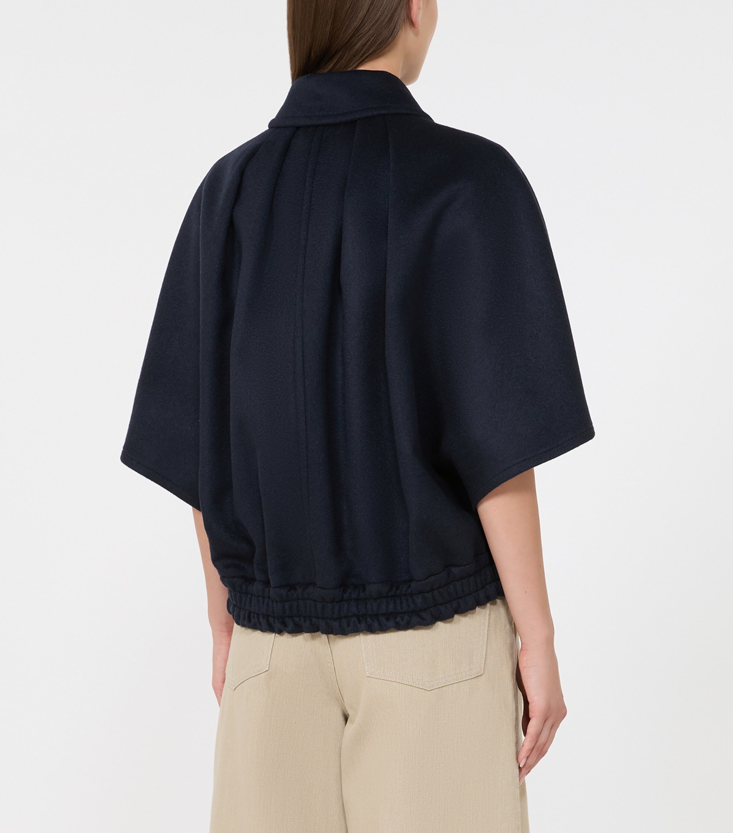 Max Mara Womens Cashmere Cape Jacket Midnightblue Image 3