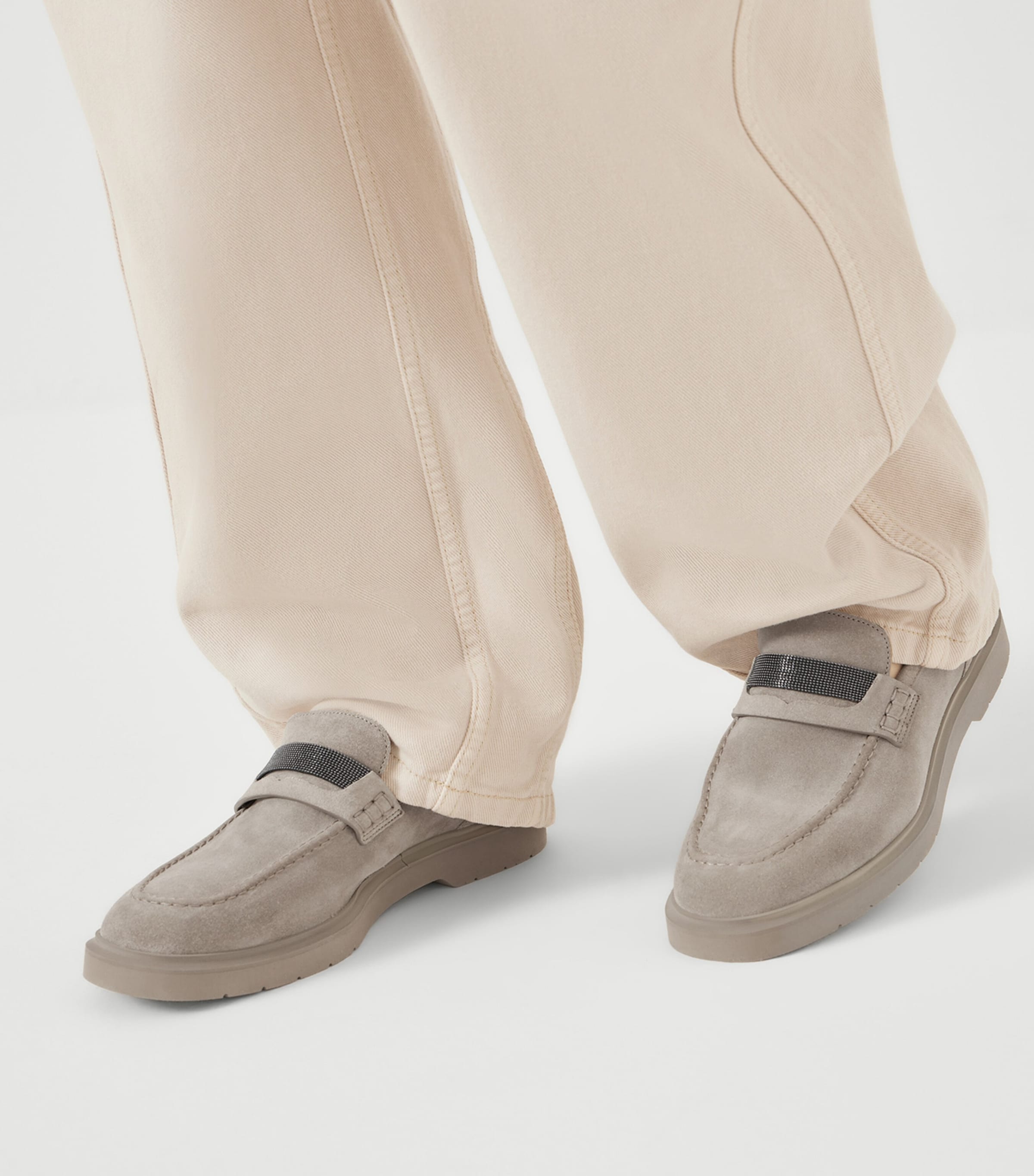 Suede Monili Penny Loafers C5859 Image 2