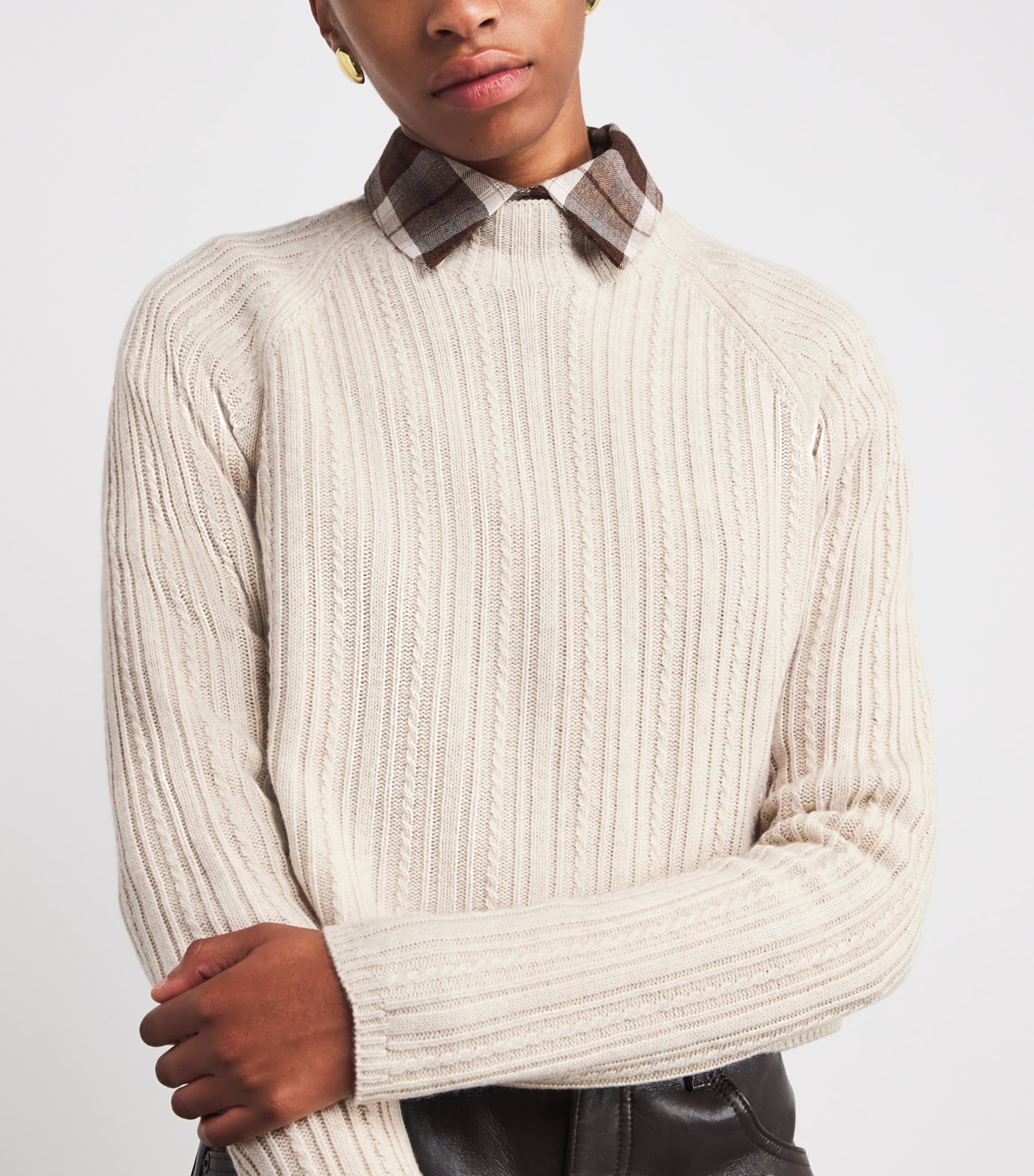 Wool-Cashmere Cable-Knit Sweater BEIGE Image 6