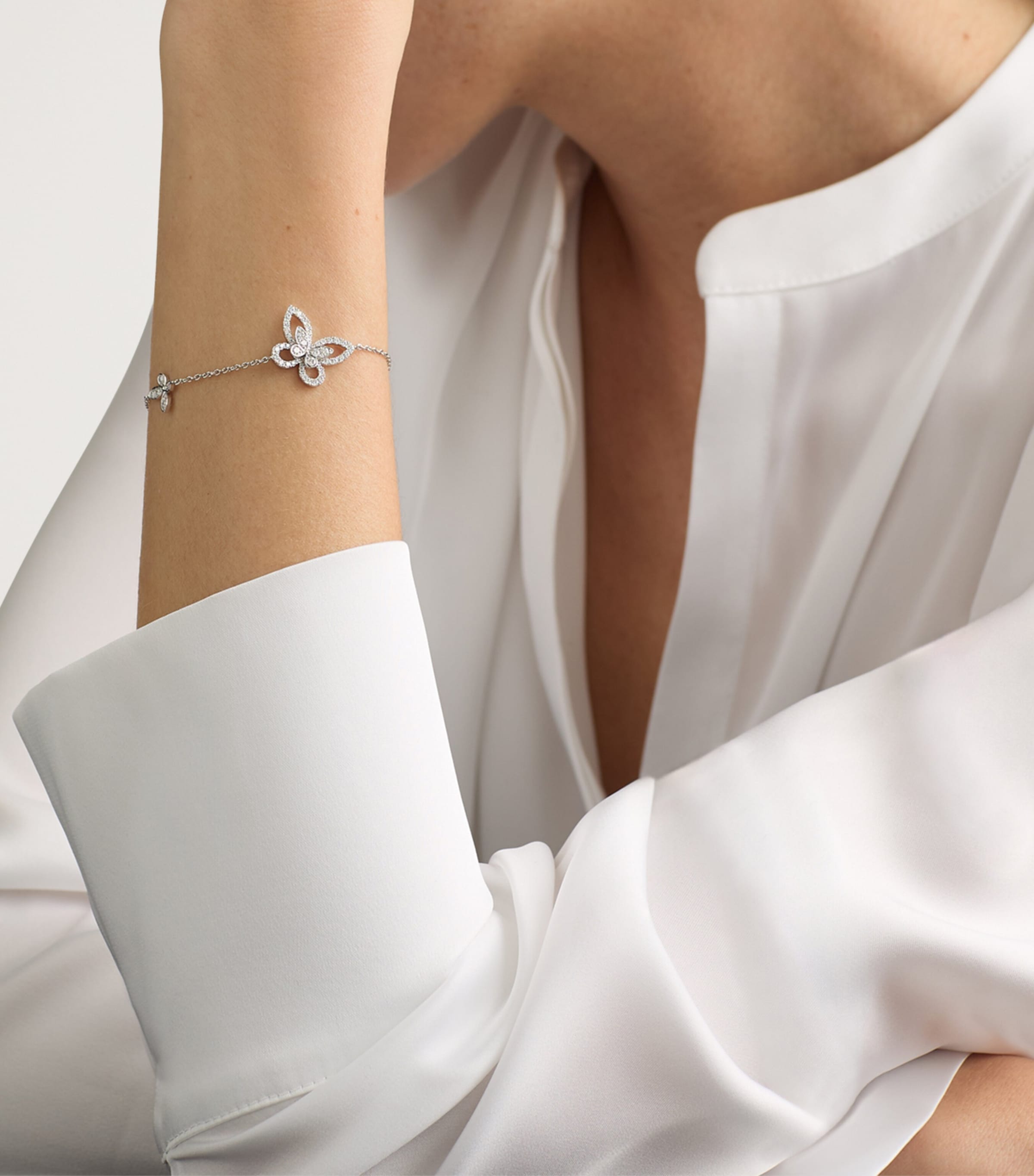 Graff White Gold and Diamond Butterfly Bracelet Harrods UK