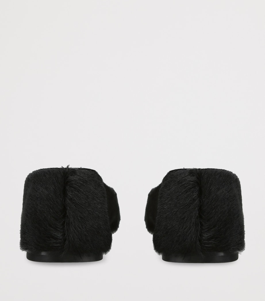 Pony Hair Square Ballet Flats BLACK Image 2