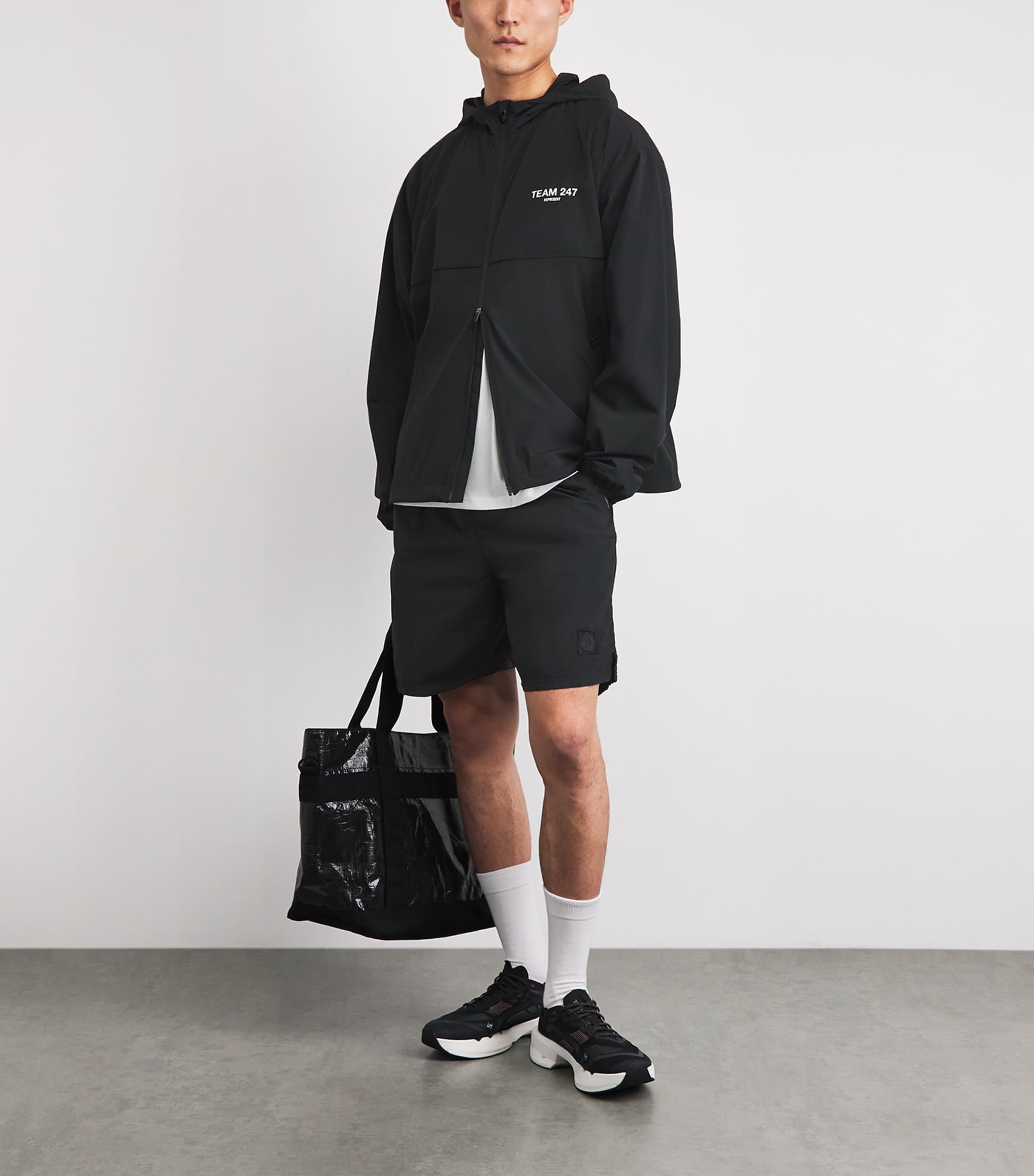 Represent 247 Mens Hooded Team 247 Track Jacket Jet Black Image 2