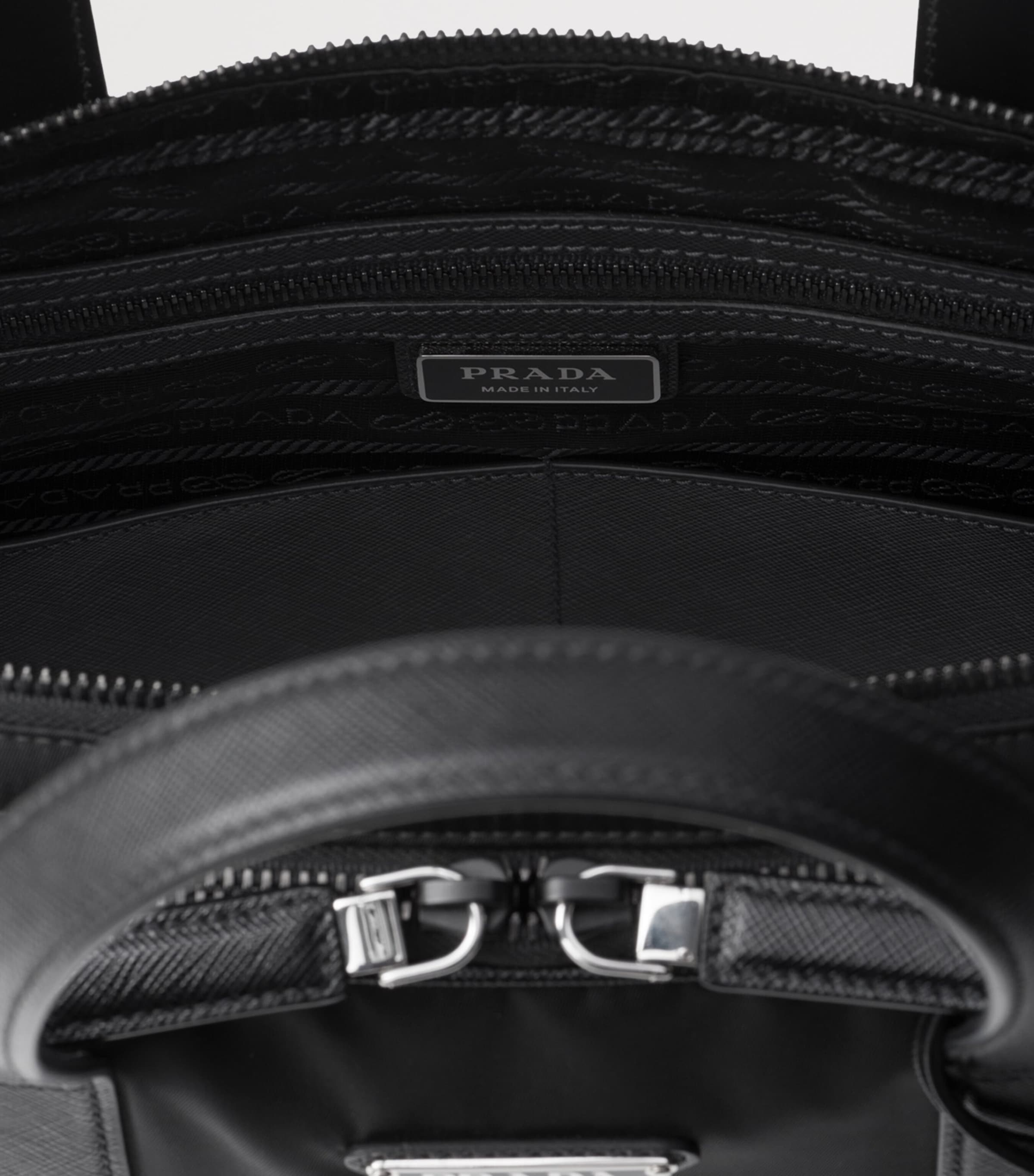 Prada Re-Nylon and Saffiano Leather Briefcase Black Image 4