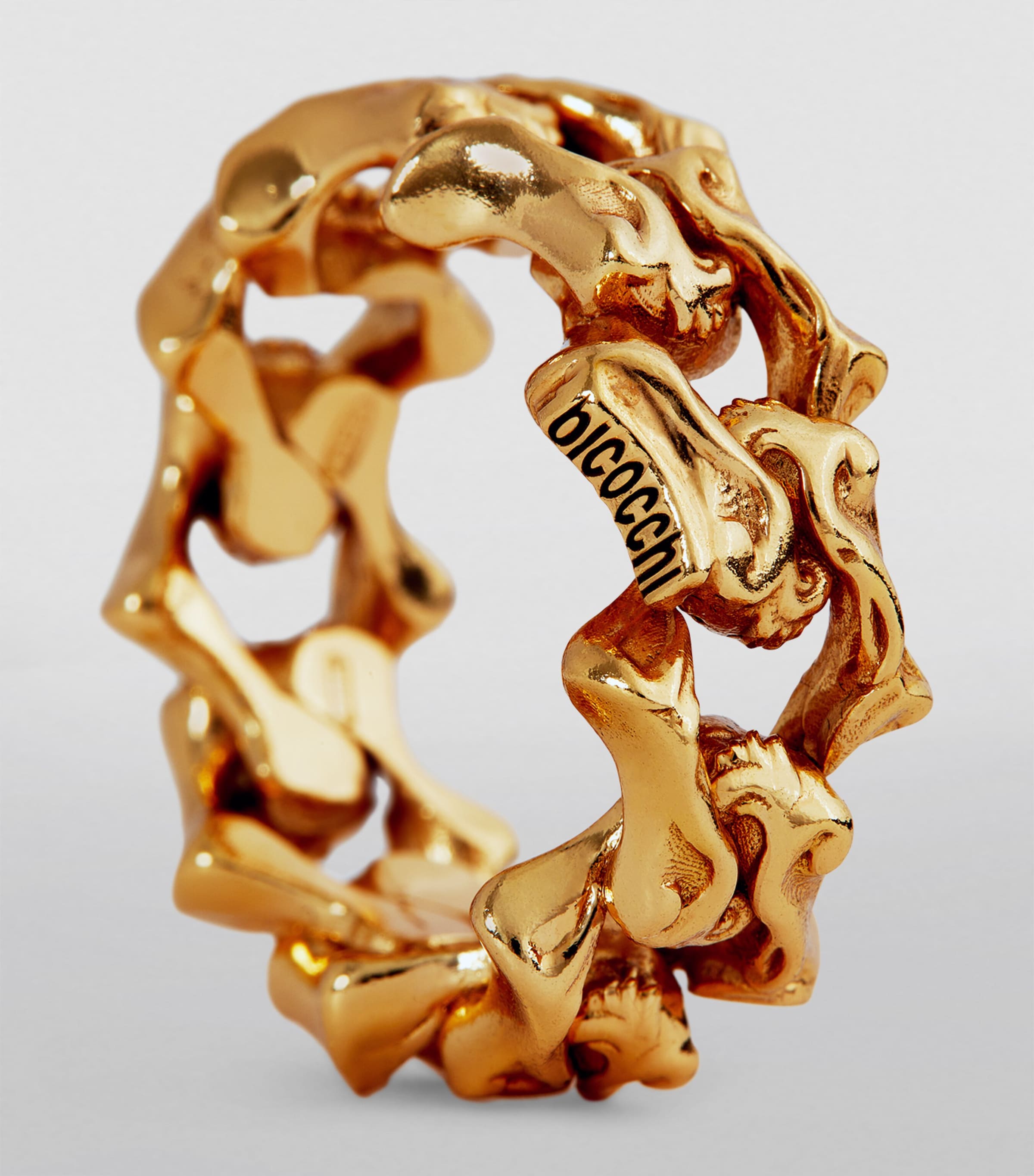 Gold-Plated Sterling Silver Arabesque Chain Ring GOLD Image 6