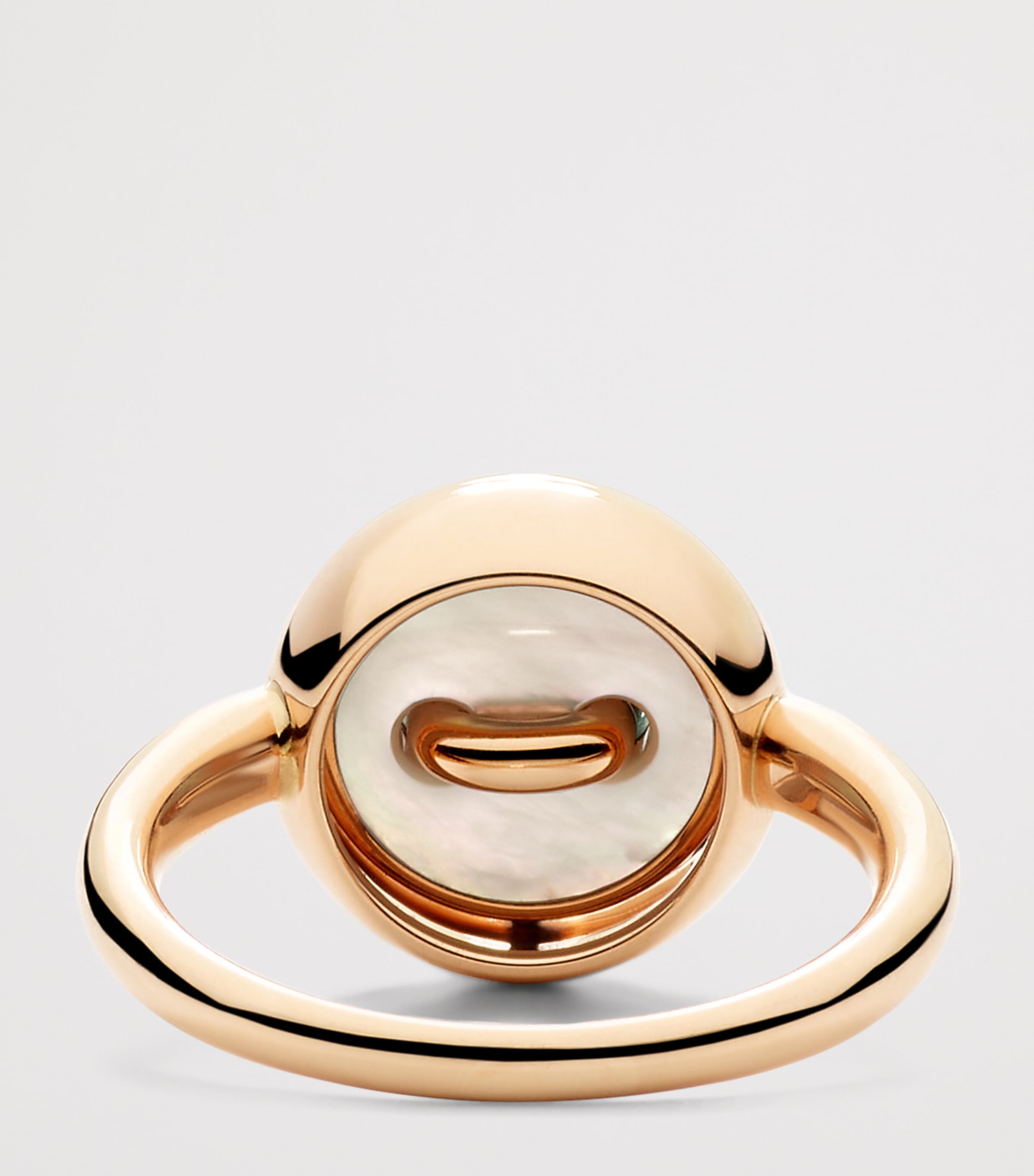 Rose Gold, Diamond, Malachite and Mother-of-Pearl Pom Pom Dot Ring BMPMY Image 6