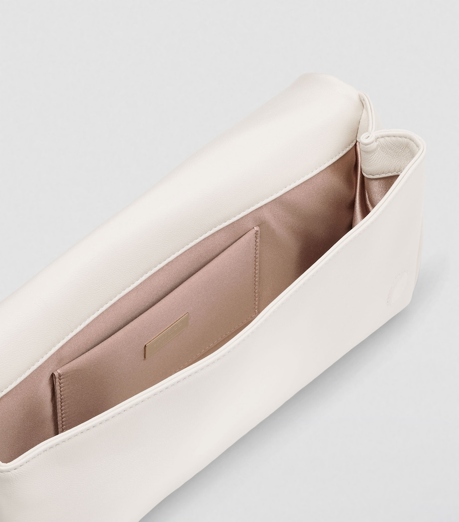 Leather Xandra Clutch LATTE/LIGHT GOLD Image 4