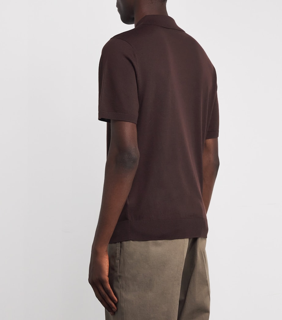 Merino Signature Stripe Polo Shirt 29_VERY DARK RED Image 4