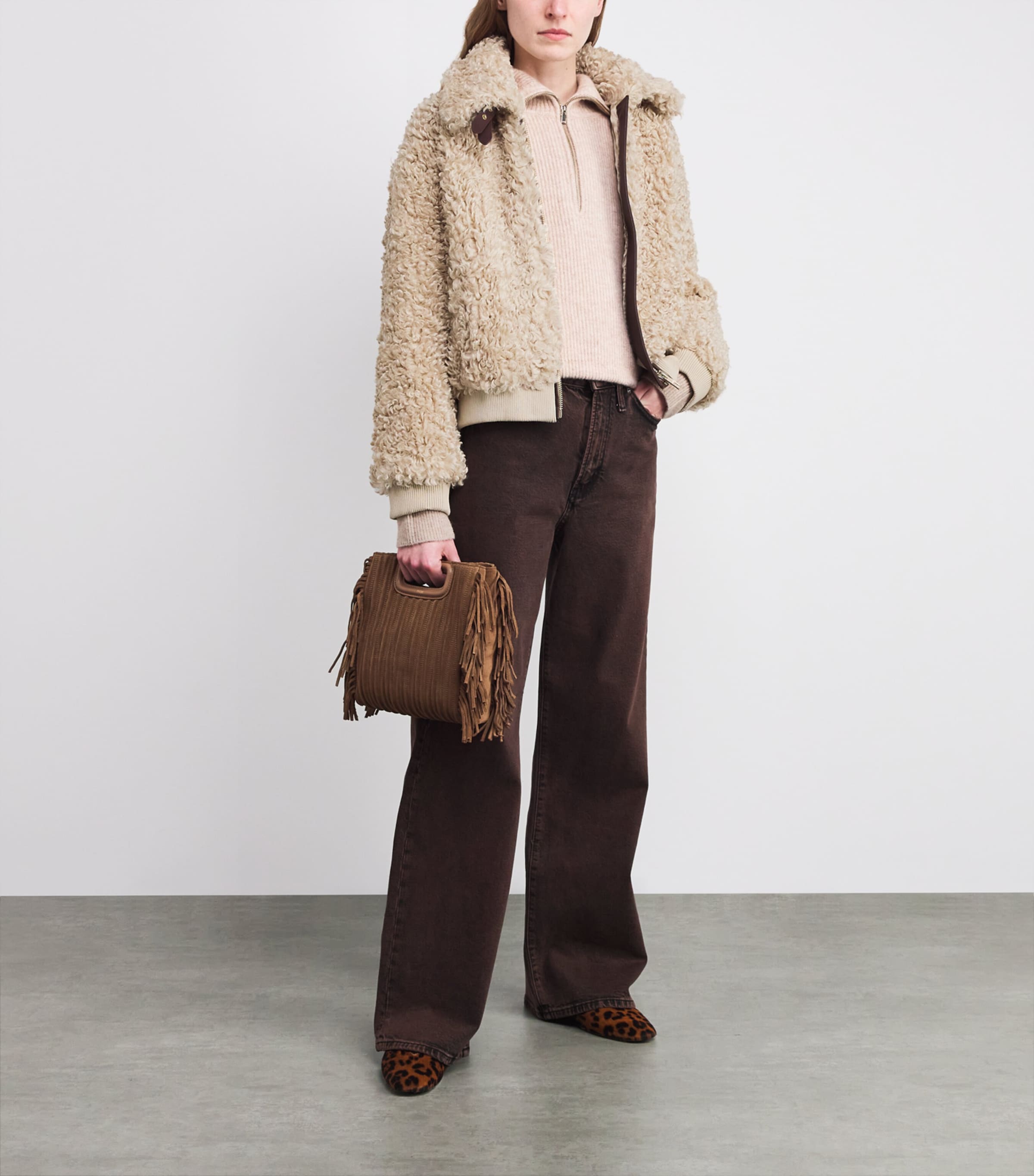 Bouclé Bomber Jacket CAMEL Image 2