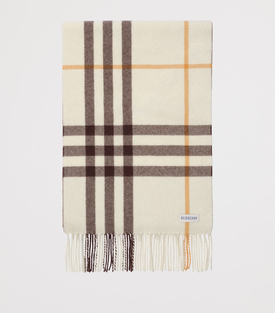 Burberry Cashmere Gradient Check Scarf Vole Beige Image 4