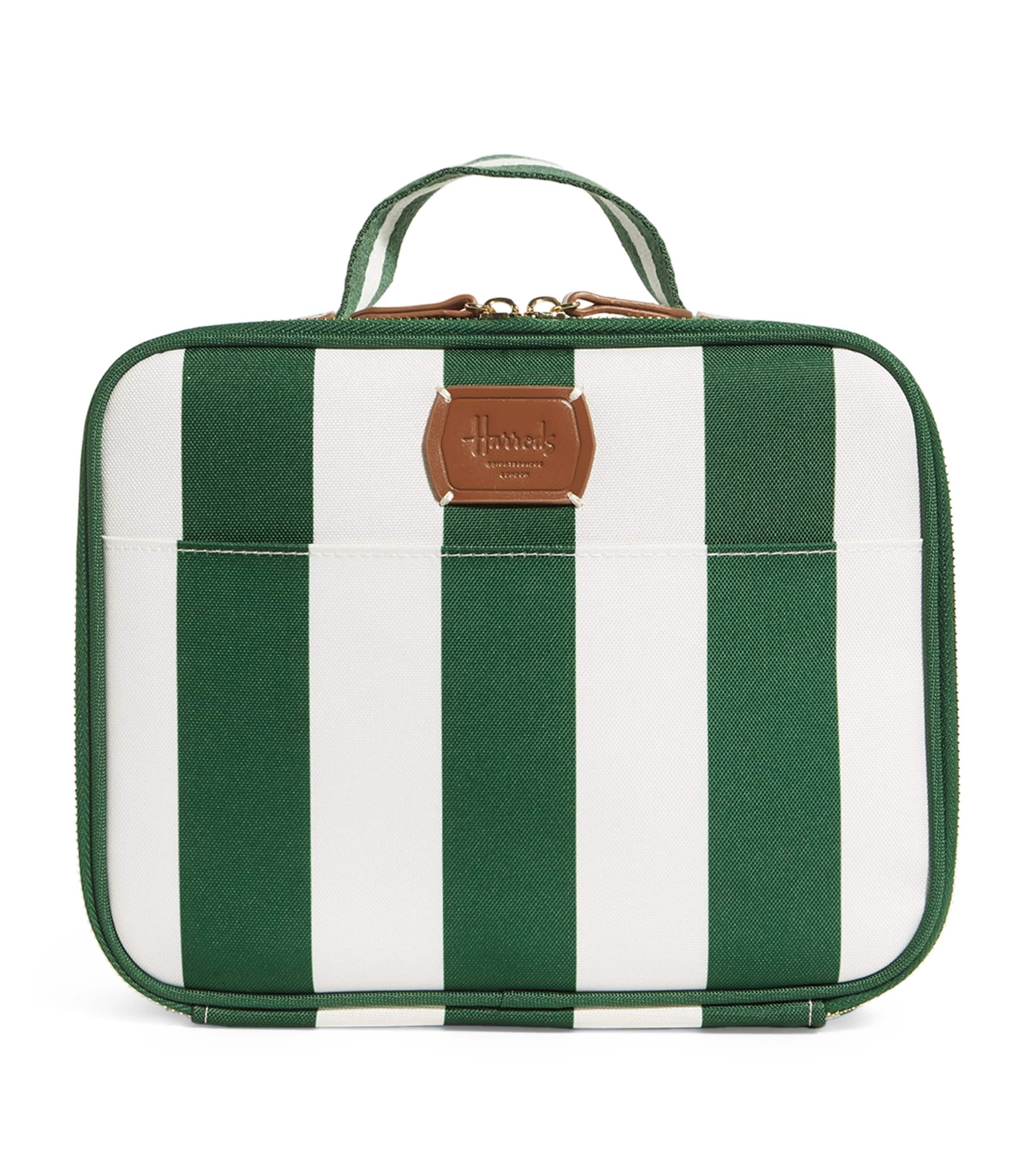 Harrods Striped Sandwich Box In Green