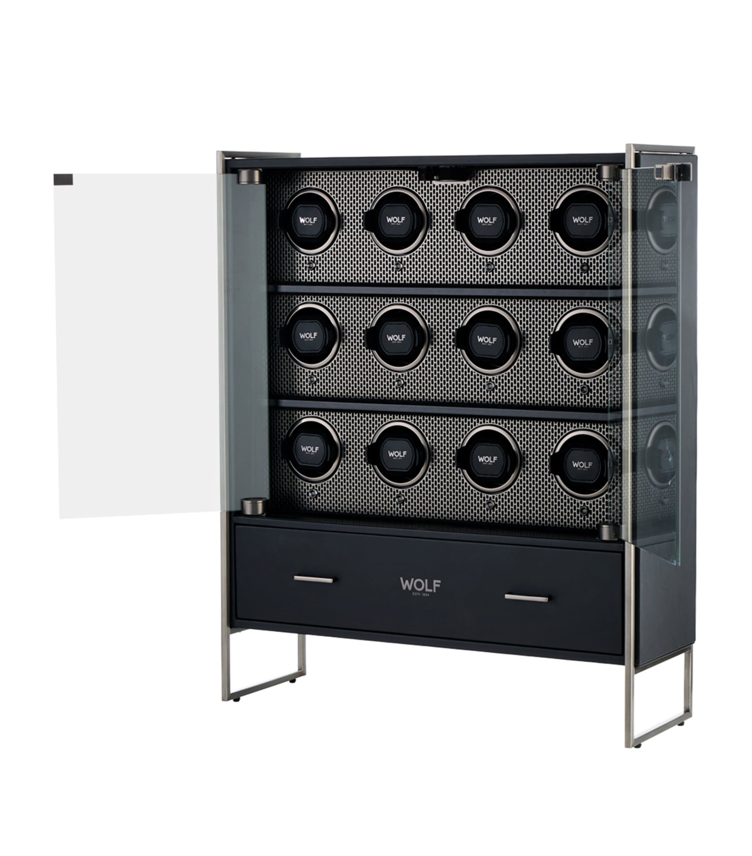 WOLF Axis 12-Piece Watch Winder Cabinet Powdercoat Image 3