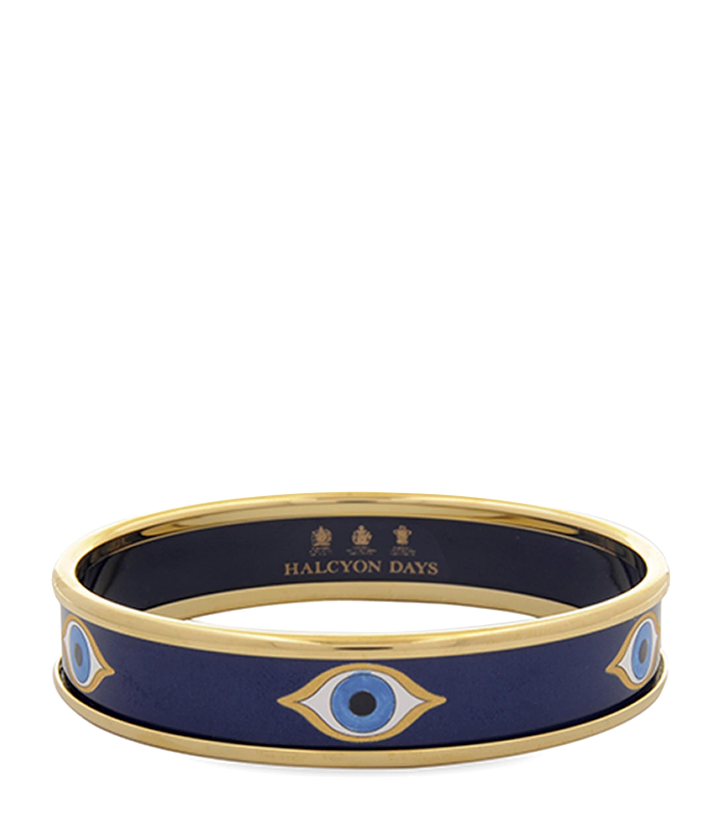 Halcyon Days Gold-Plated Evil Eye Bangle Black/gold Image 1