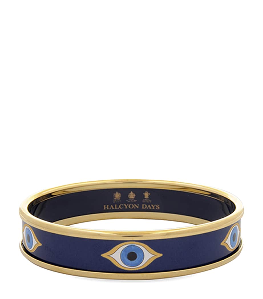 Halcyon Days Gold-Plated Evil Eye Bangle Black/gold Image 1