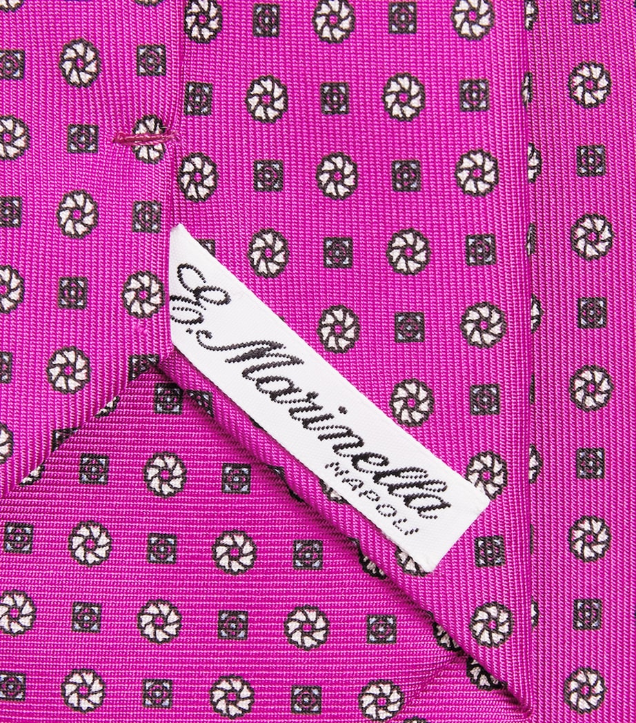 E. Marinella Silk Geometric Tie Brown Image 3