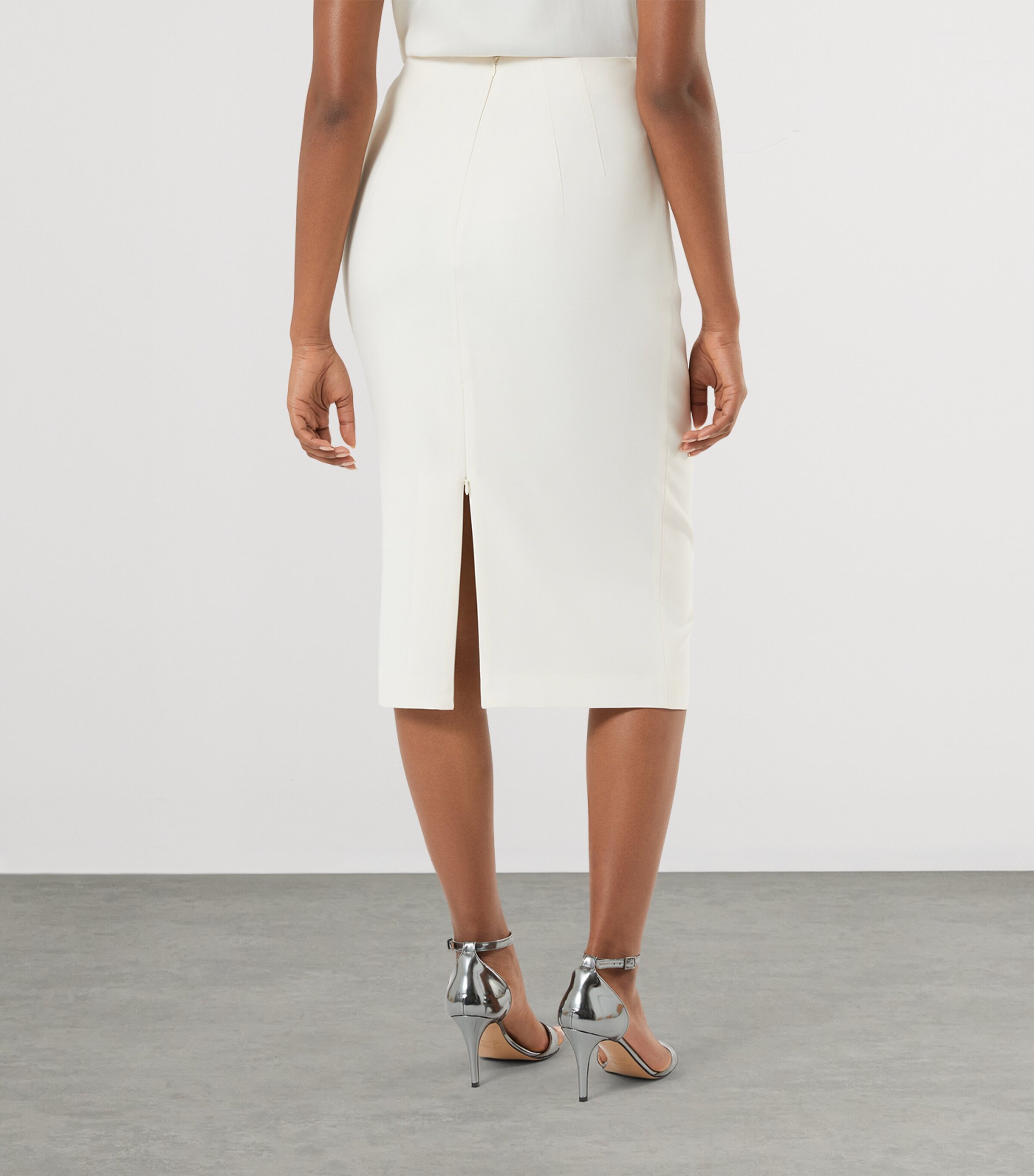 Marina Rinaldi Womens Cady Midi Pencil Skirt Ivory Image 5