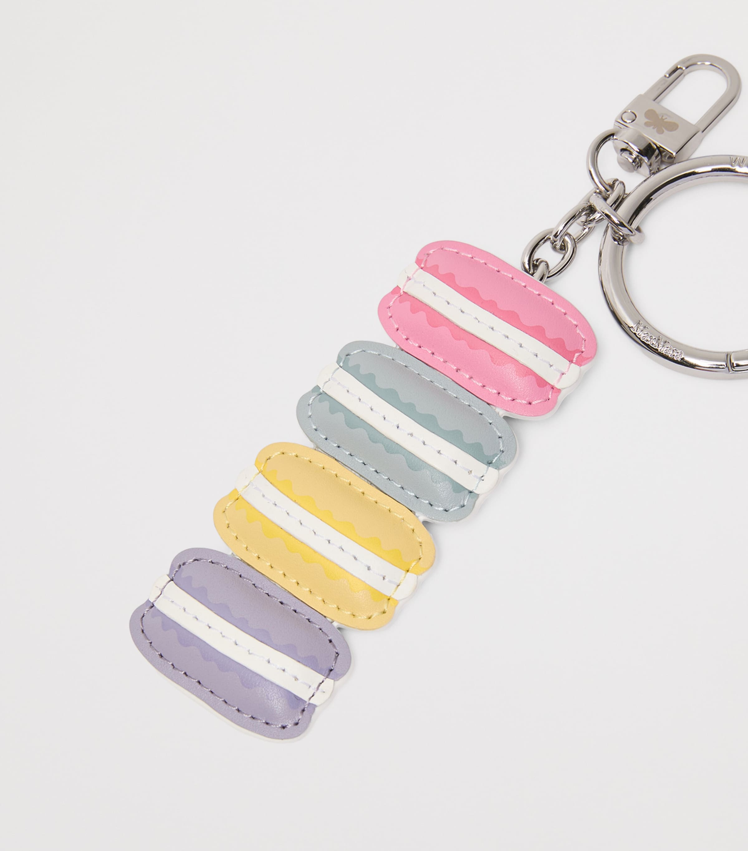 Weekend Max Mara Leather Macaron Keyring Fuchsia Image 4