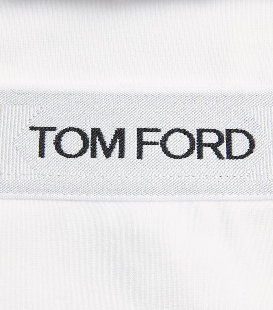 TOM FORD Mens Stretch-Cotton Logo Boxer Briefs White Image 5