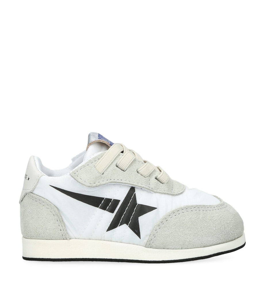 Leather Marathon Crib Sneakers WHITE/BLK Image 1