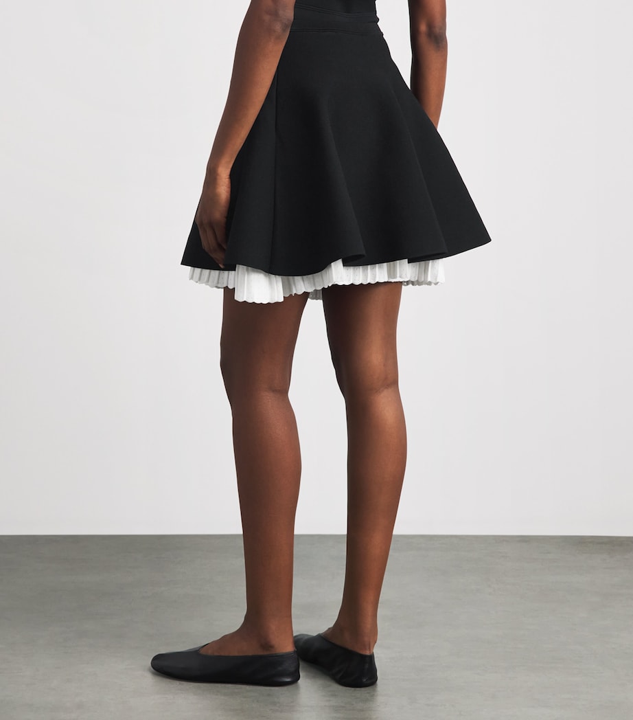 Sandro Paris Womens Two-Tone Pleated Mini Skirt Black Image 5