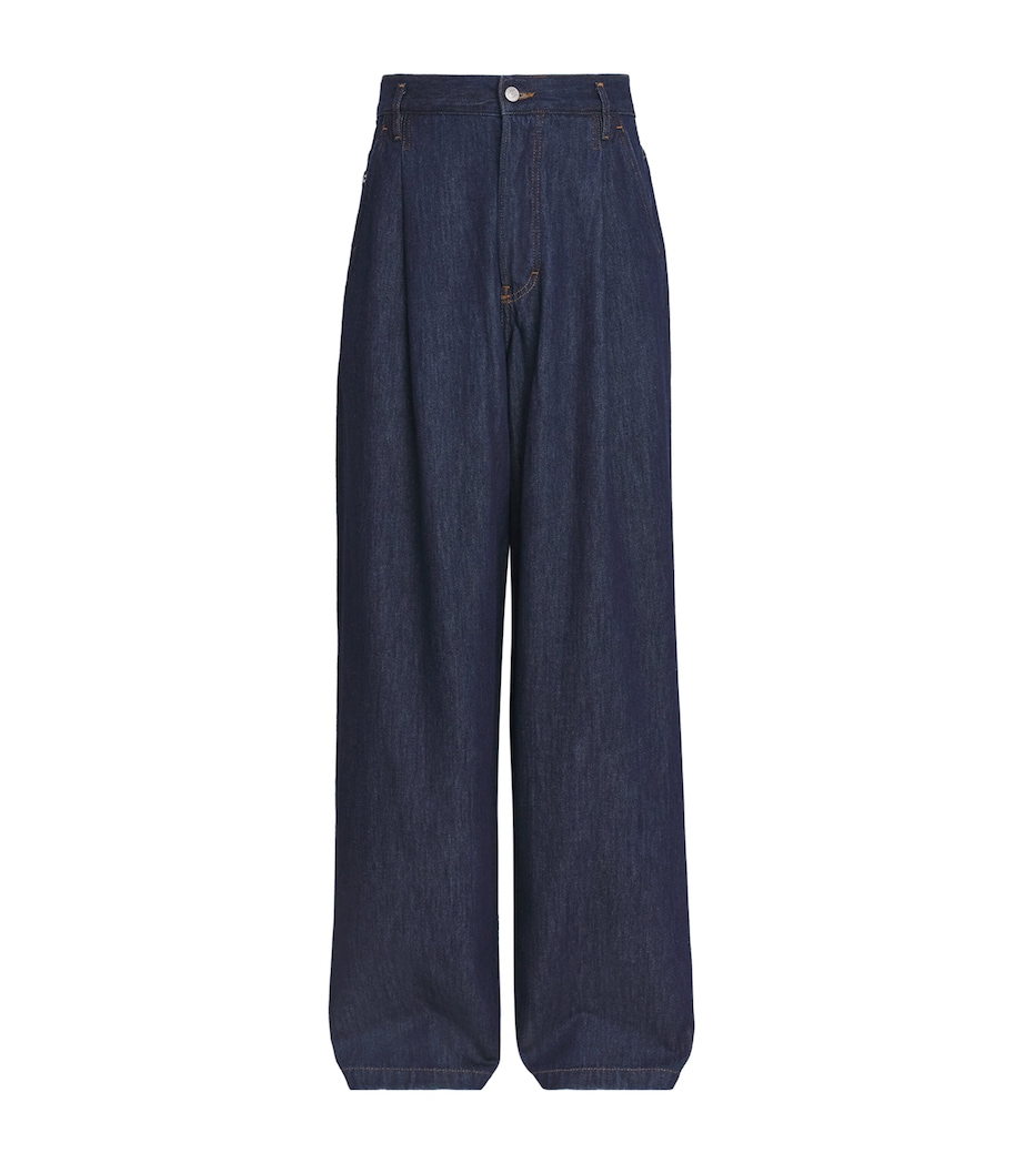 DRIES VAN NOTEN Mens Pleated Penning Wide-Leg Jeans Image 1