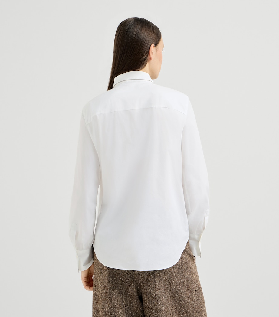 Brunello Cucinelli Womens Stretch-Cotton Poplin Monili Shirt Image 5