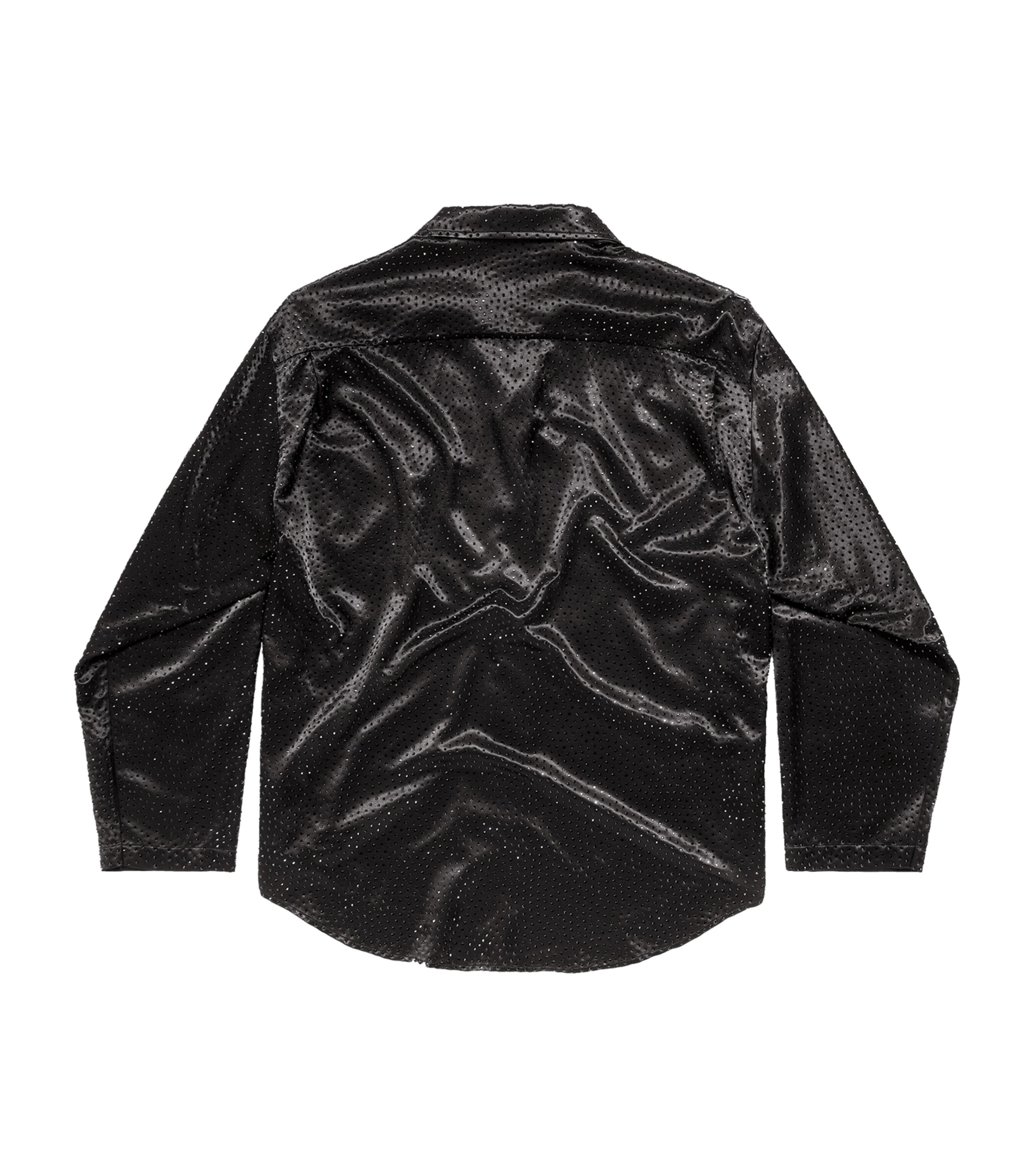 Balenciaga Womens Rhinestone-Embellished Satin Shirt Image 5
