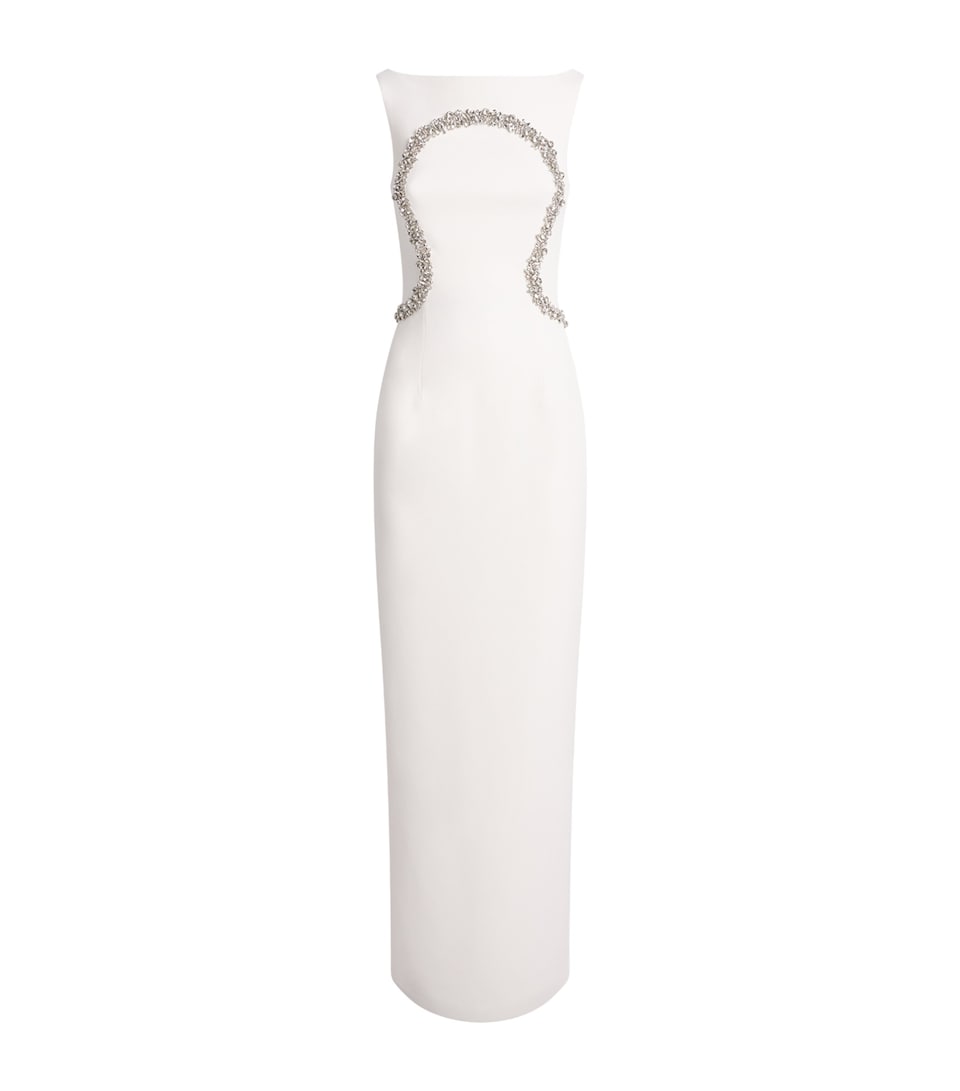 Safiyaa Crystal-Embellished Riley Gown Ivory With Crystal
