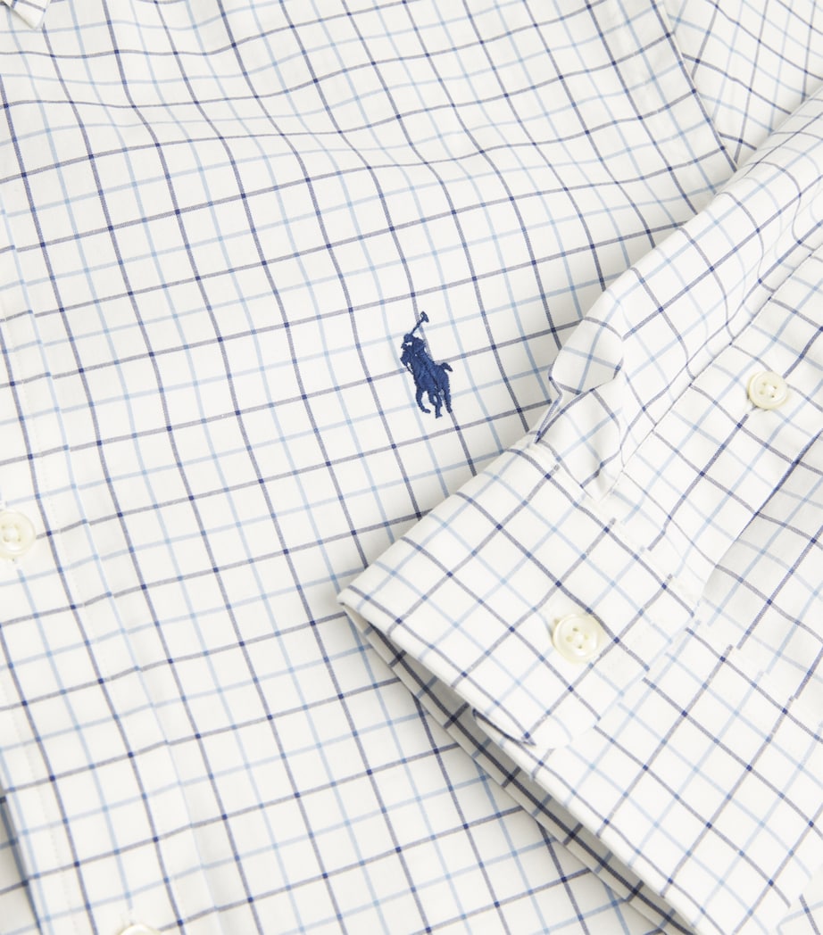 Stretch-Cotton Check Polo Pony Shirt NATURAL Image 5