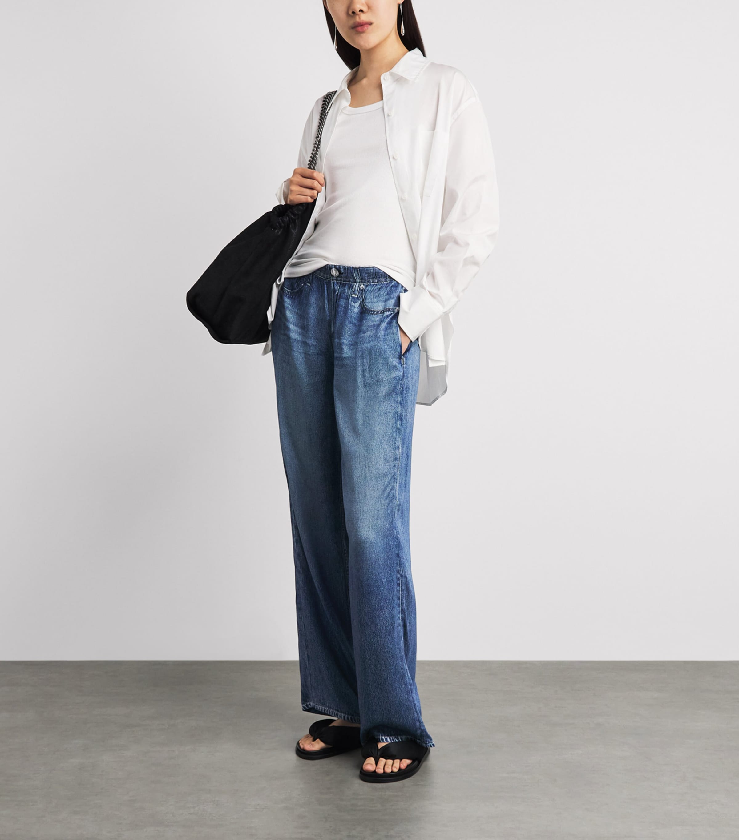 Rag & Bone Womens Miramar Denim-Effect Sweatpants Lgoon Image 2