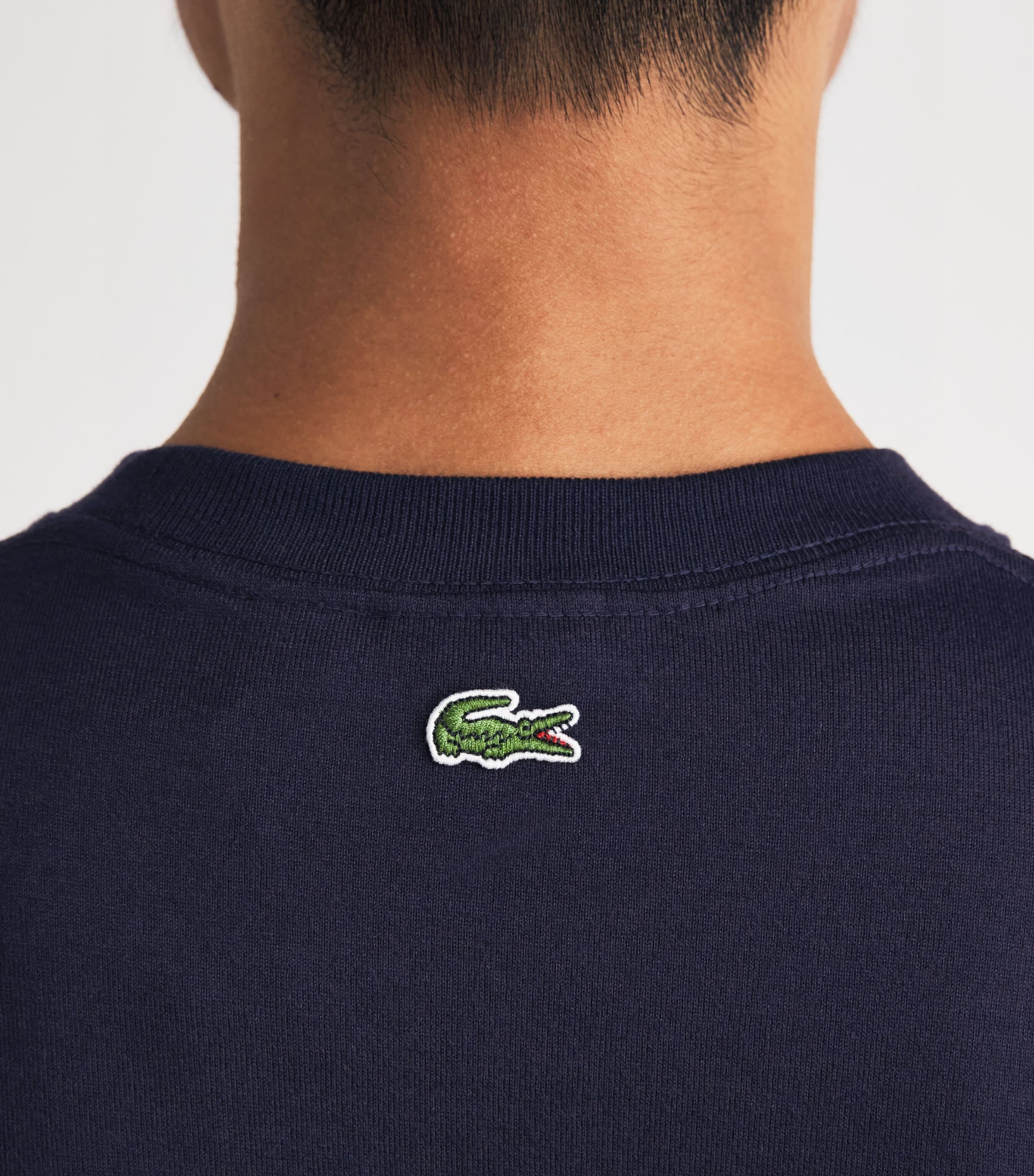 Lacoste Mens French Made Signature Embroidery T-Shirt Dark Navy Blue Image 3