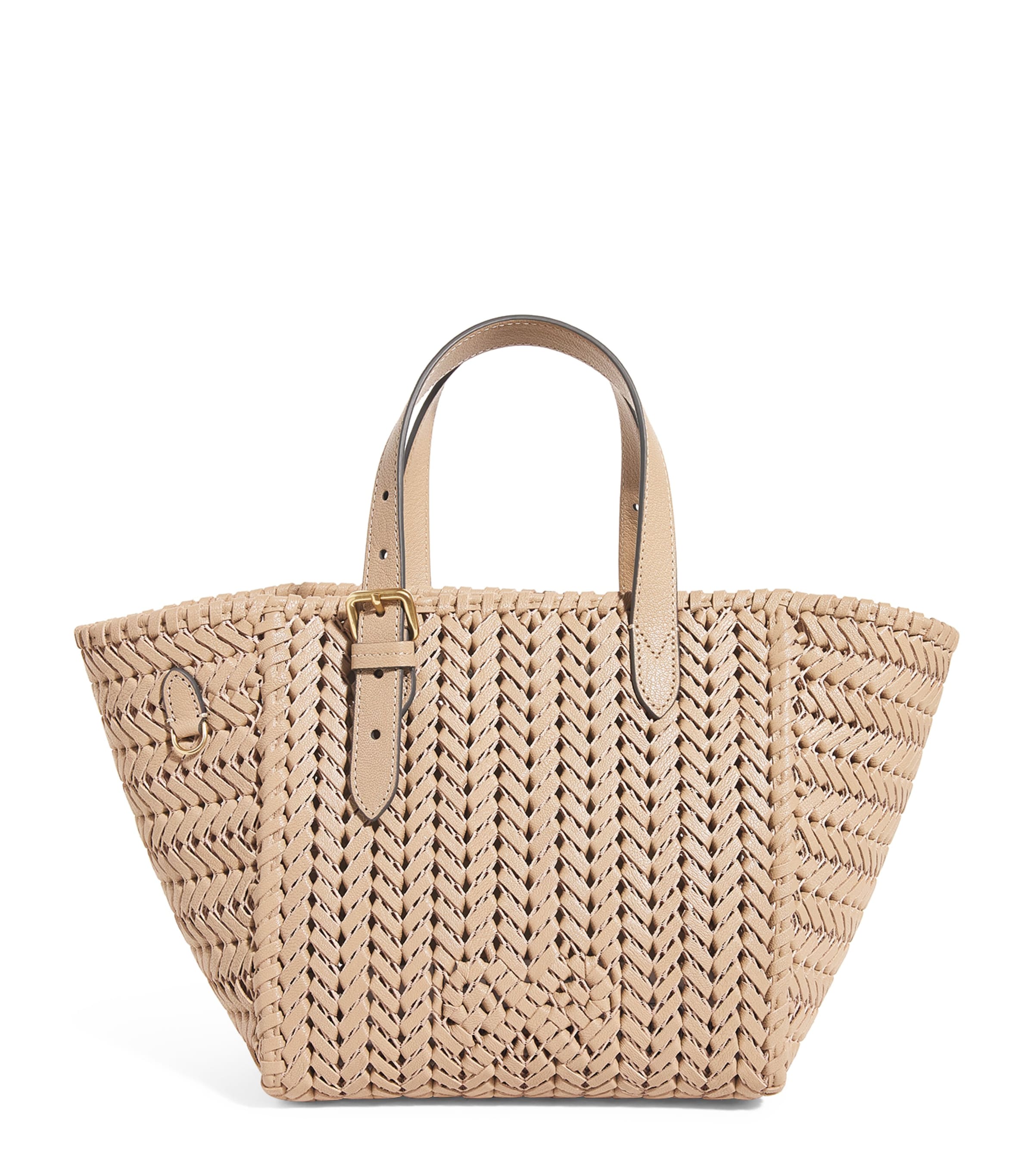 Shop Anya Hindmarch Small Leather Neeson Tote Bag In Beige