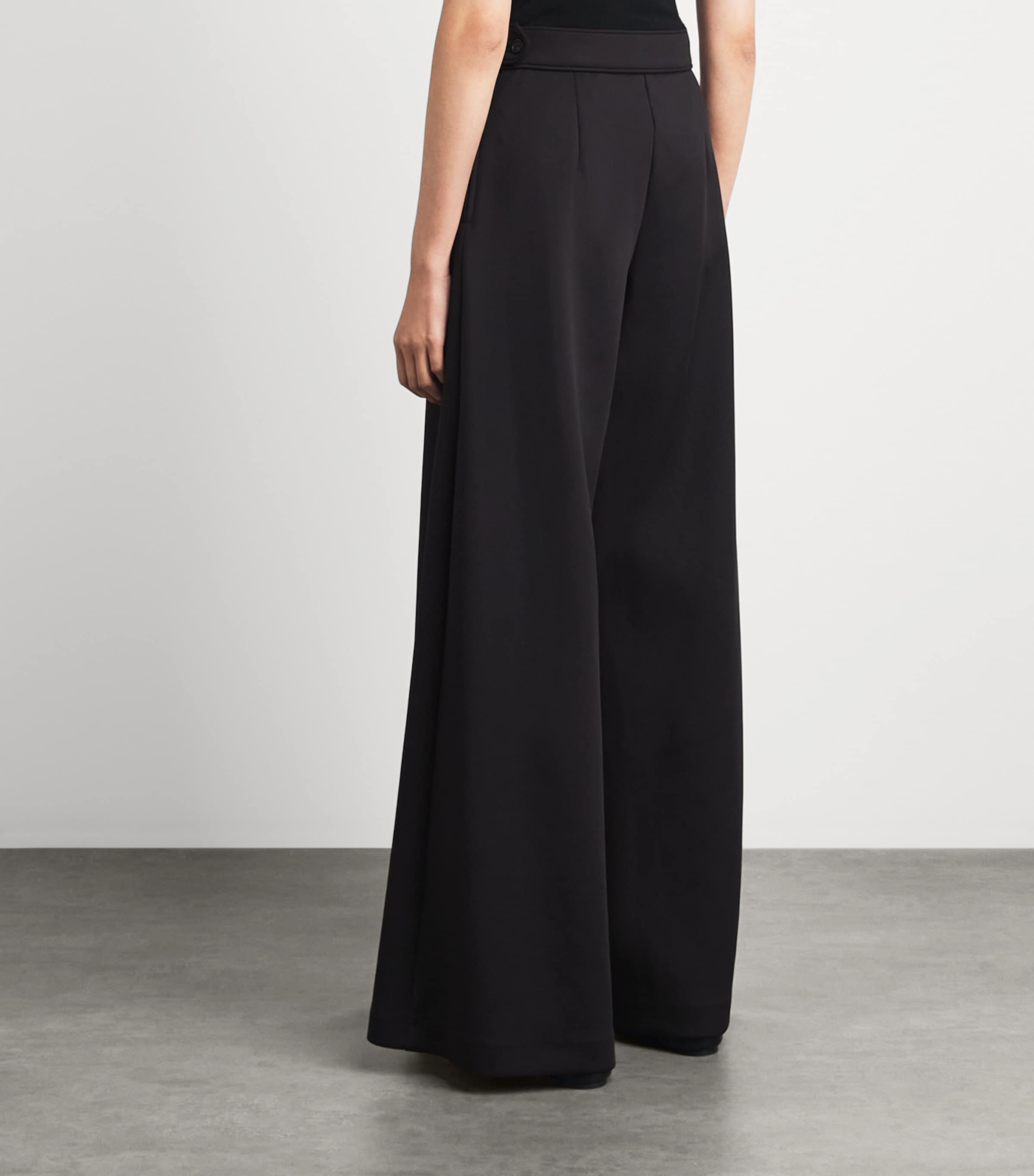 MM Womens Jersey Wide-Leg Trousers Black Image 5