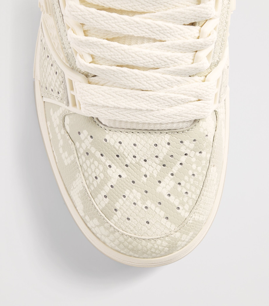 AMIRI Leather Snakeskin-Effect Skyline MA Sneakers Cream Image 5
