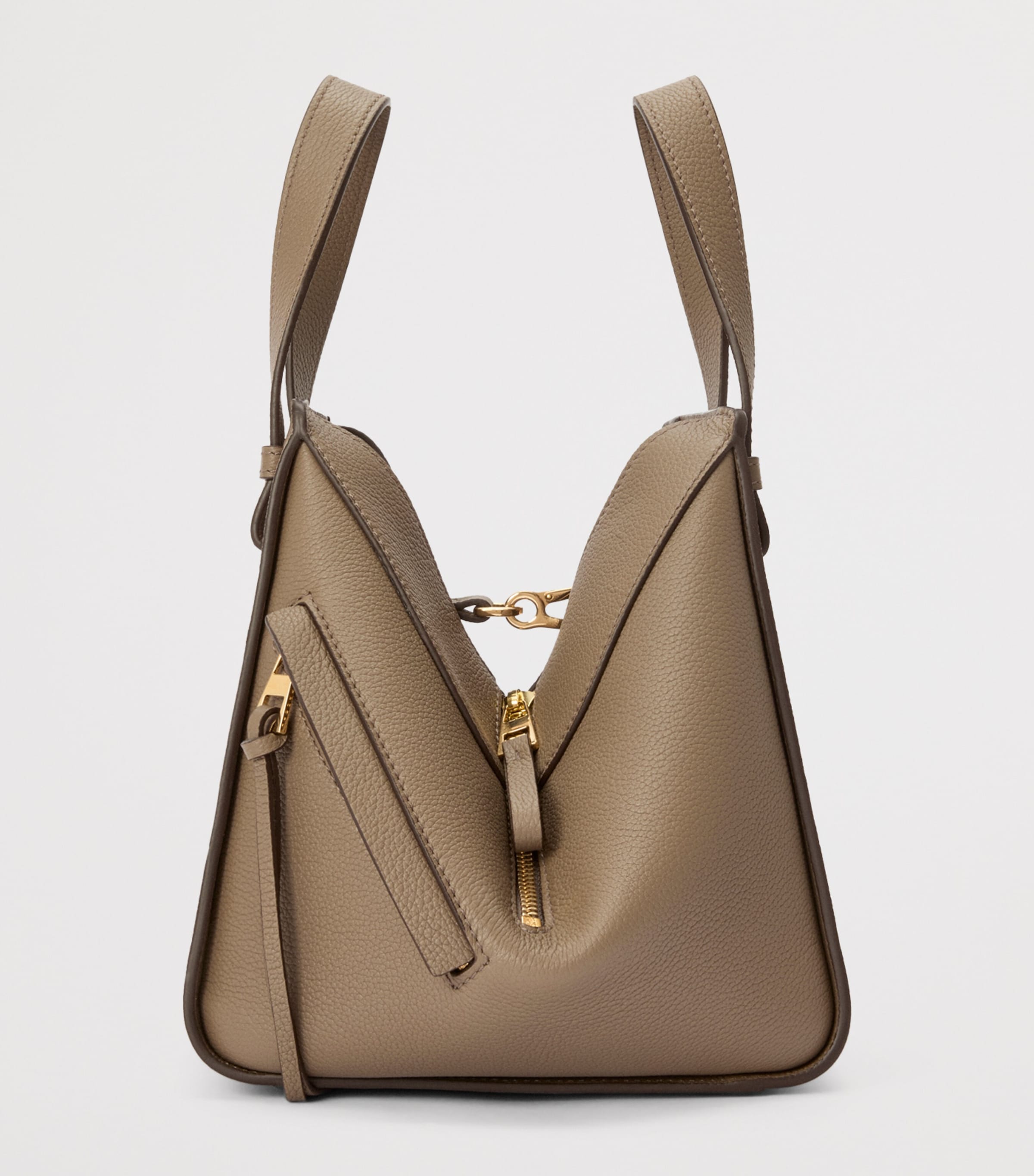 Leather Hammock Top-Handle Bag TAUPE Image 3