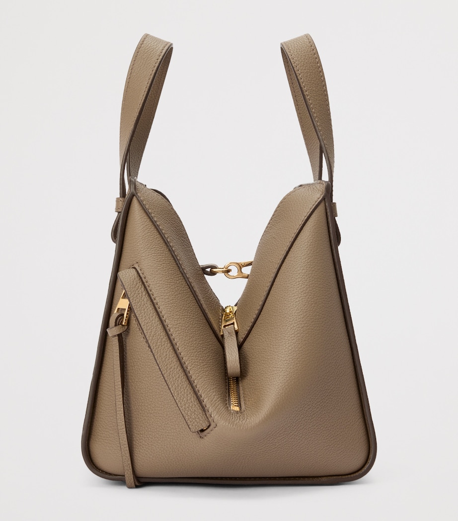 Leather Hammock Top-Handle Bag TAUPE Image 3