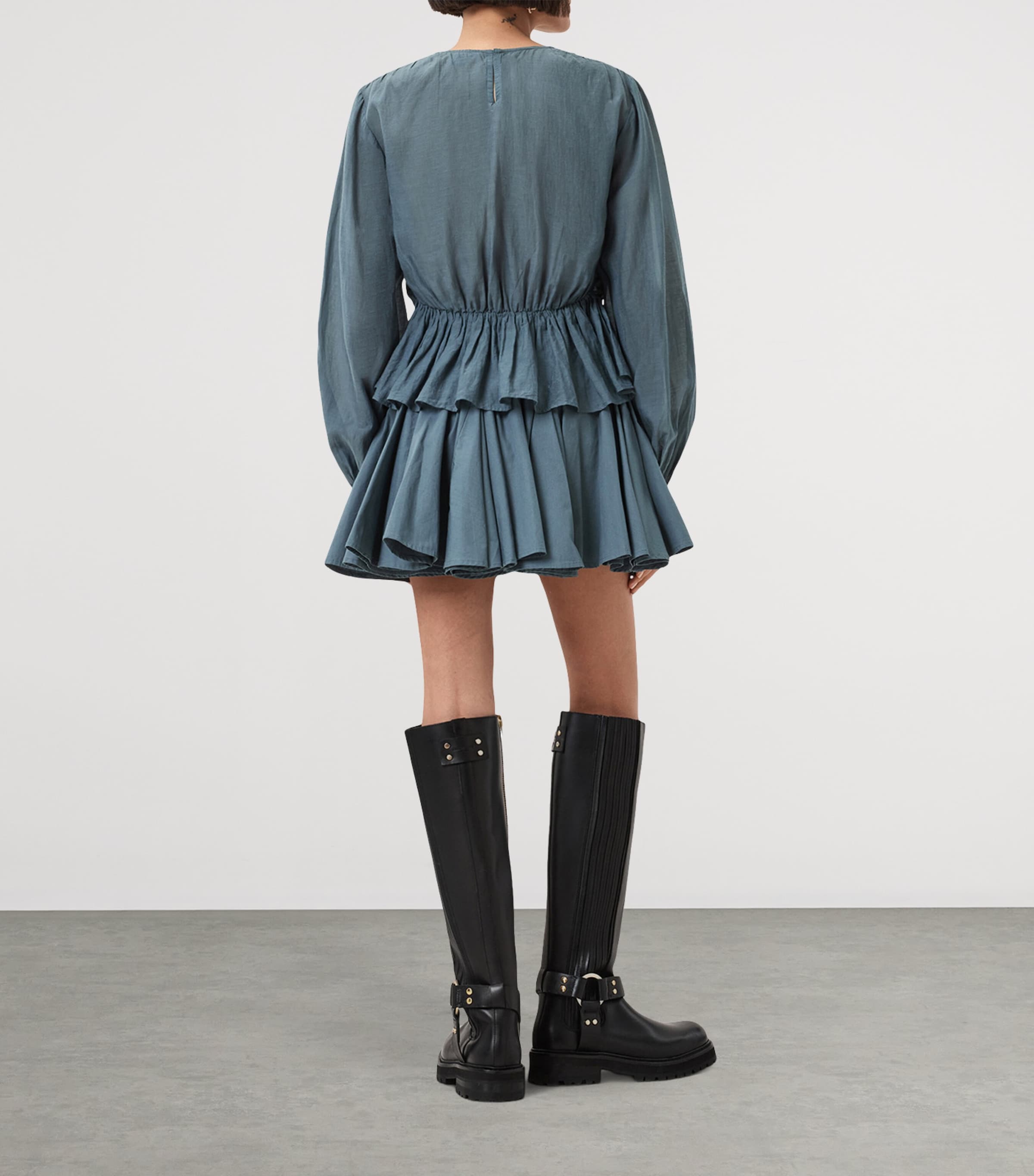 Organic Cotton Tulip Mini Skirt DARK SLATE BLUE Image 3