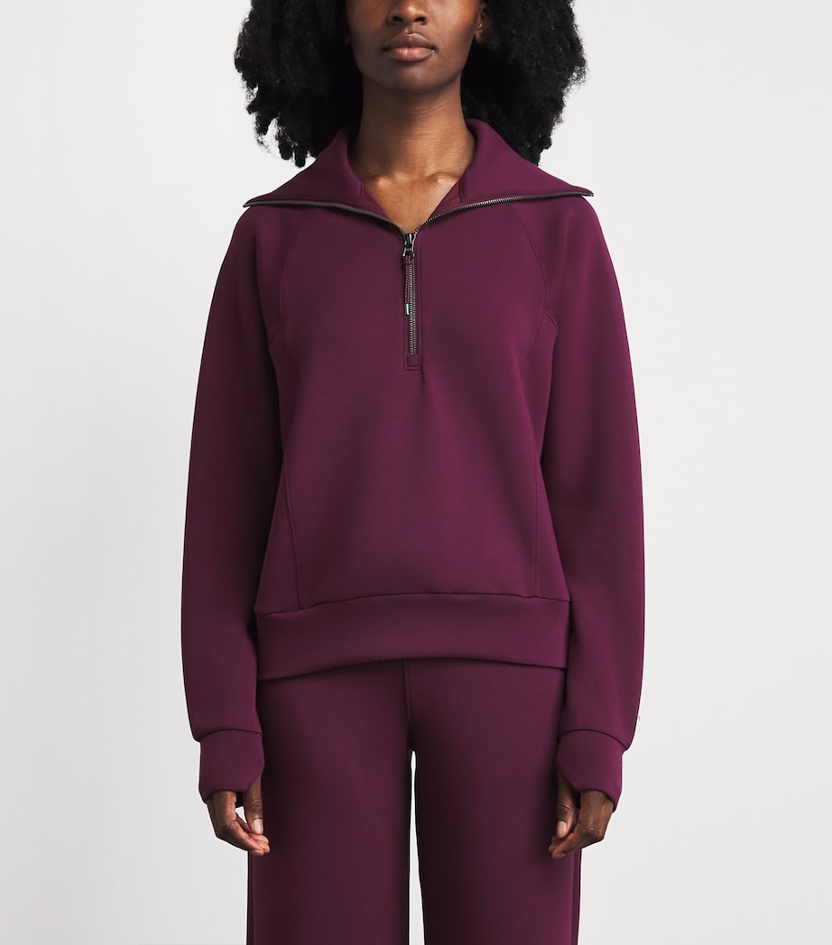 SPANX Womens SPANX AirEssentials Half-Zip Sweater Plum Berry Image 4