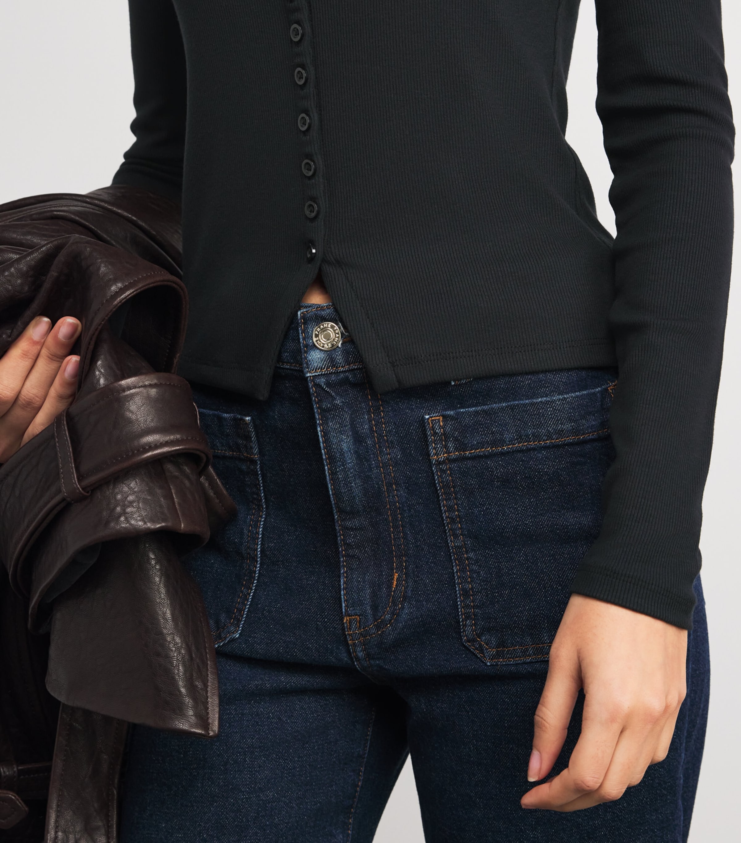 Rib Splay Cardigan BLACK Image 6