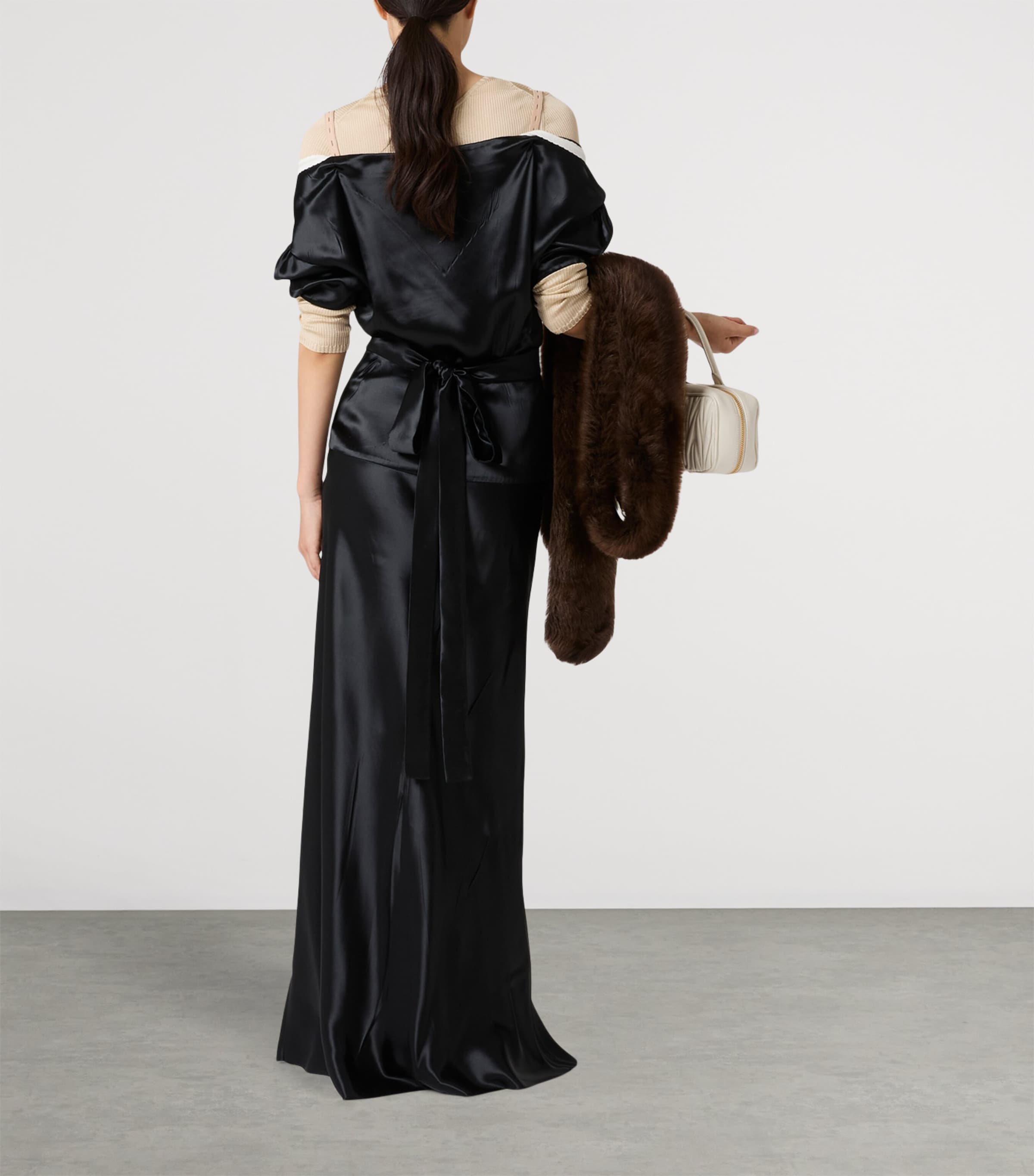 Miu Miu Womens Satin Maxi Dress Image 3